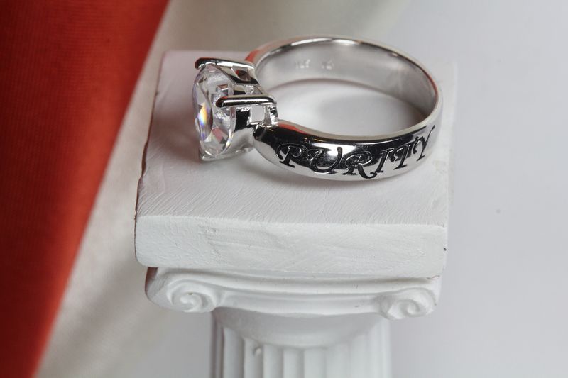 NICKEL FREE 925 STERLING SILVER MATTHEW 5:8 HEART STONE PURITY RING PROMISE RING