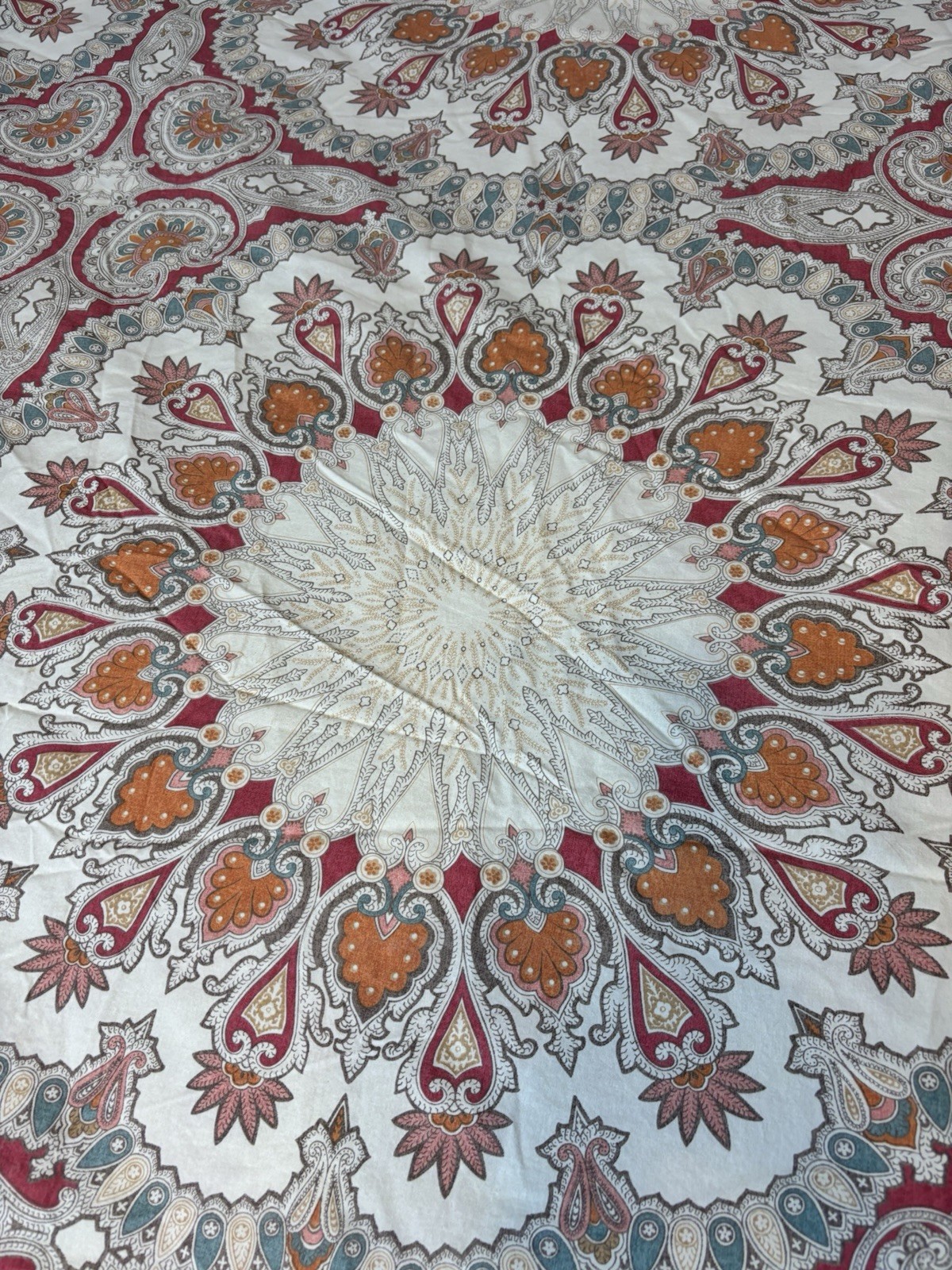 Pottery Barn Valencia Percale Cotton Duvet Cover King Size Medallion Boho