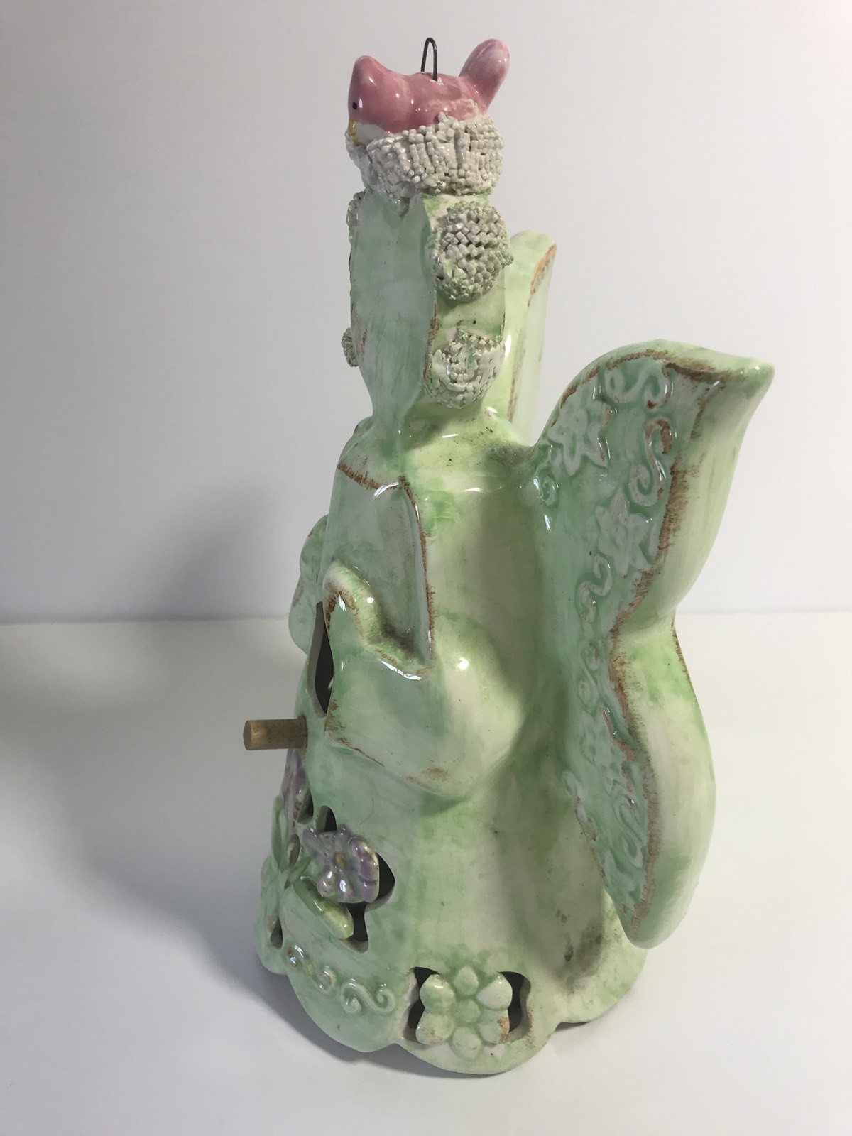 Midwestern Home WHIMSICAL GARDEN ANGEL BIRDHOUSE 10" TALL Ceramic Hanging