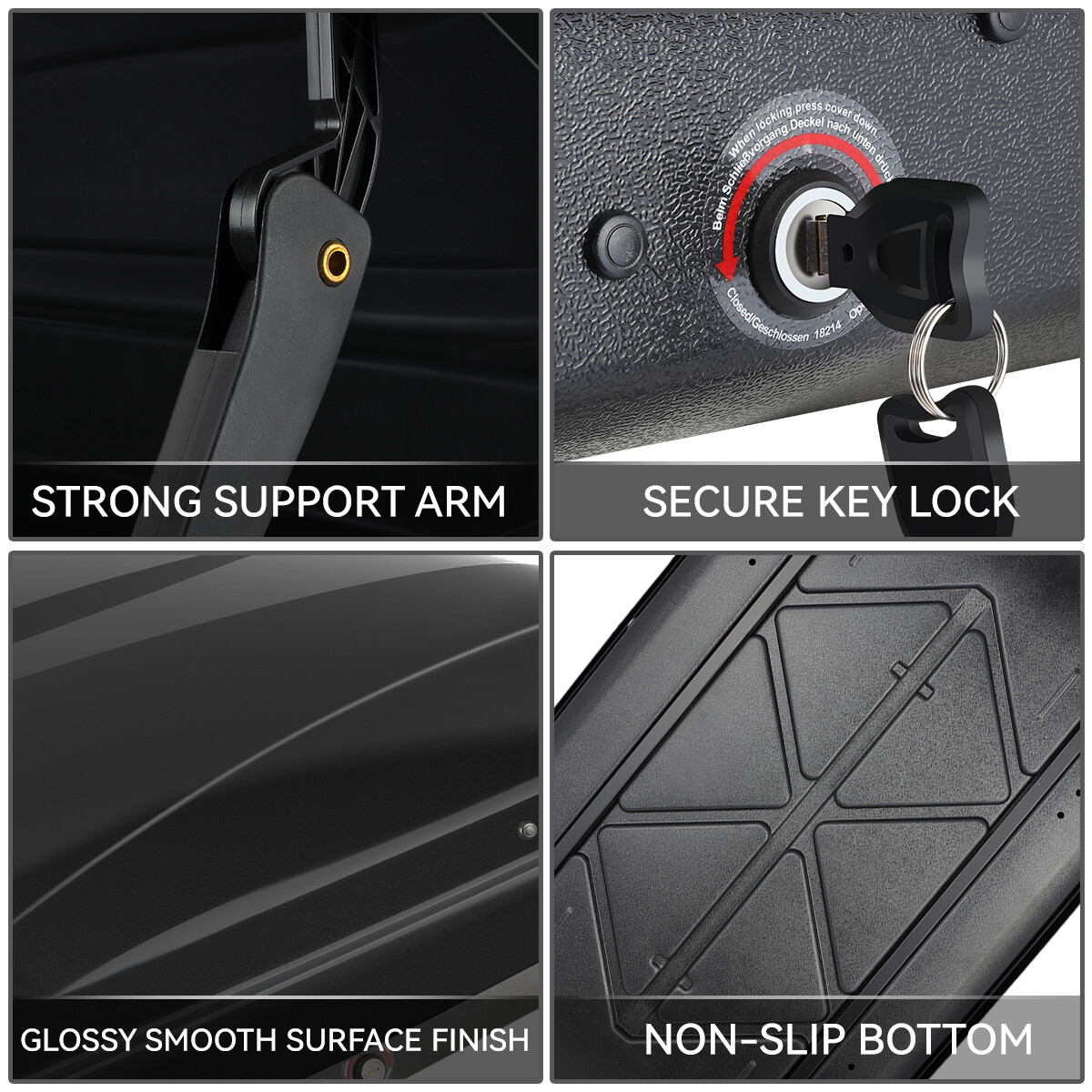 Waterproof Glossy Car Top Cargo Carrier Roof Storage Box