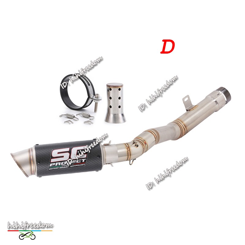 For Kawasaki Ninja ZX10R 2021-2025 Exhaust Link Pipe Slip-on 51mm Carbon Muffler