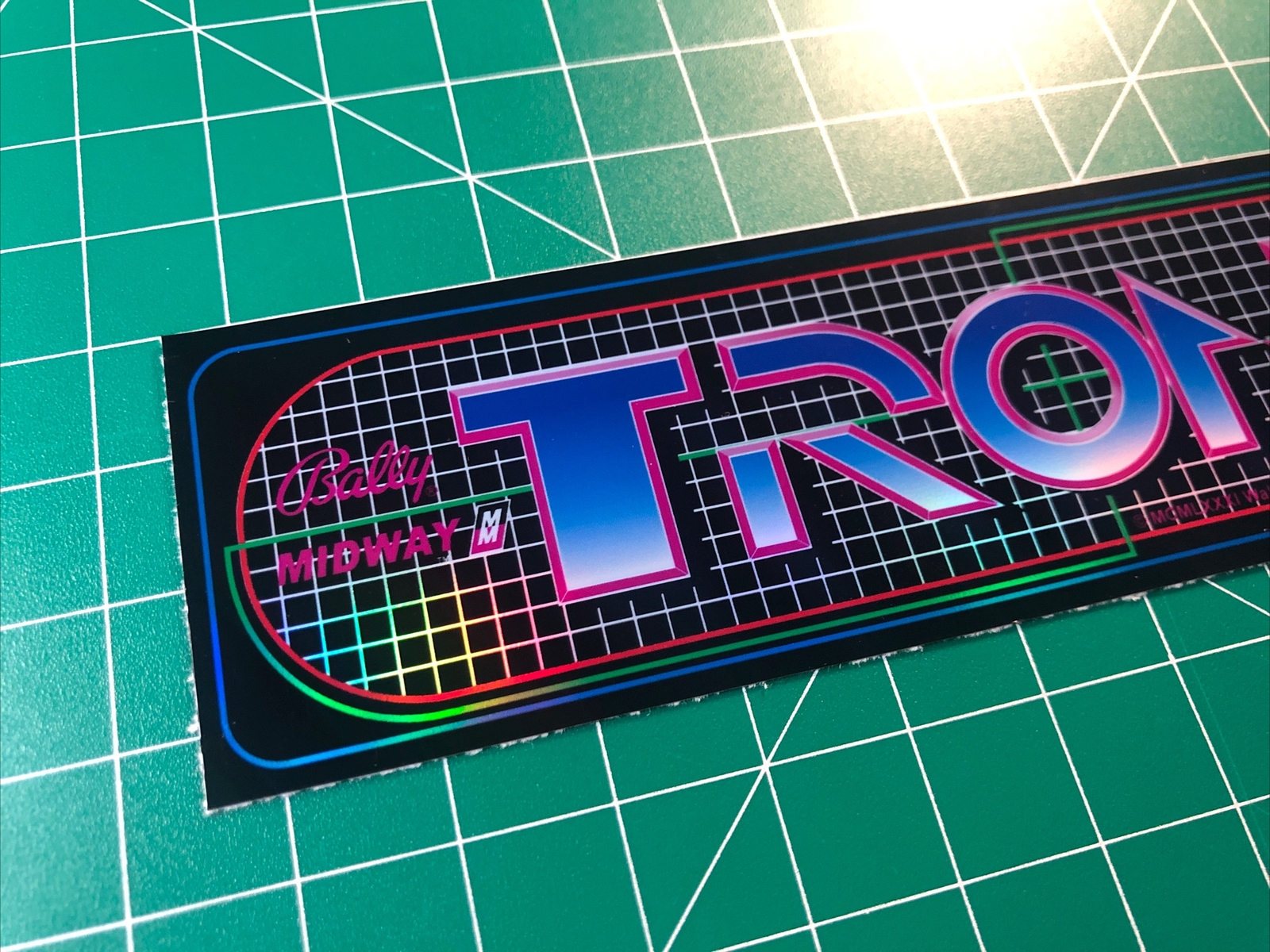 Tron Midway Arcade Marquee 1.75x5.75” Sticker Decal Holographic Glossy Vinyl