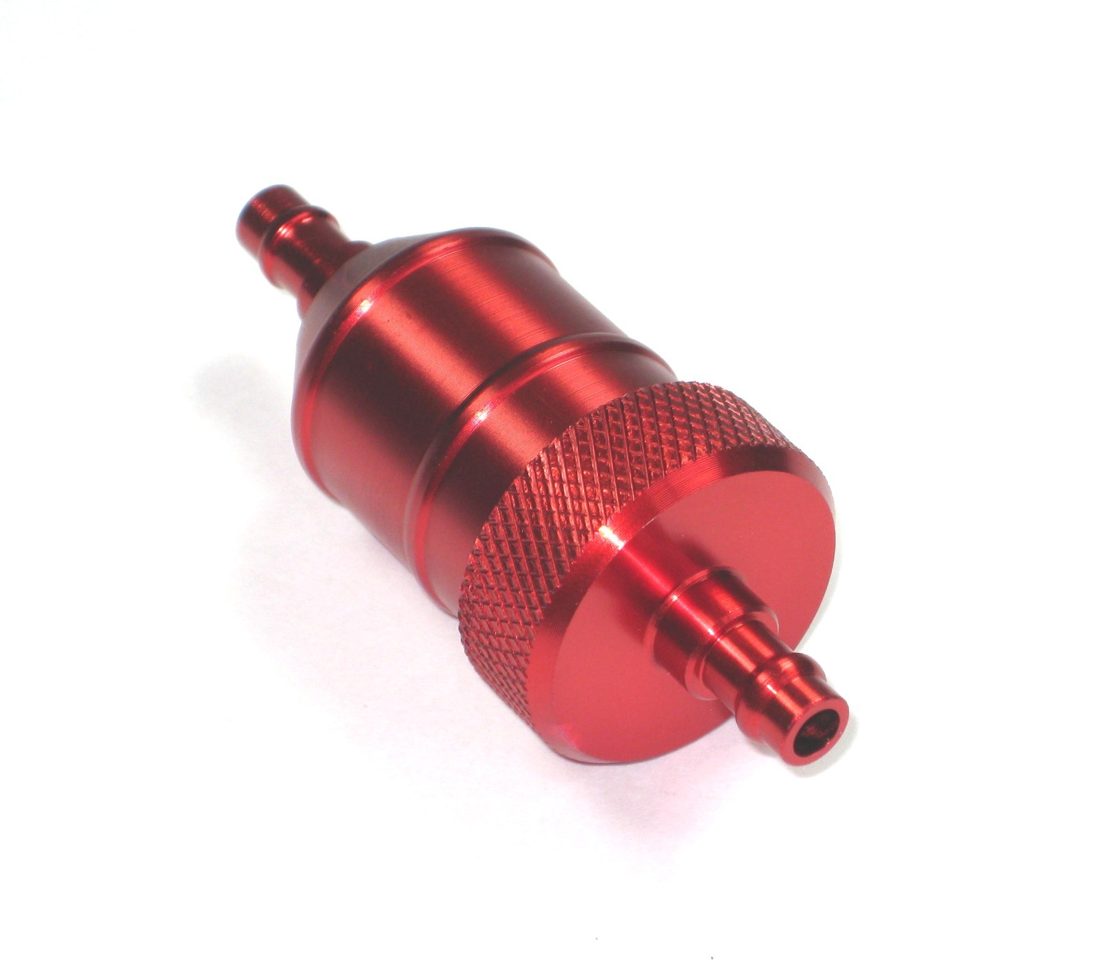 RED BILLET ALUMINUM IN LINE FUEL FILTER 1/4" FOR GO KARTS ATV'S DUNE BUGGY