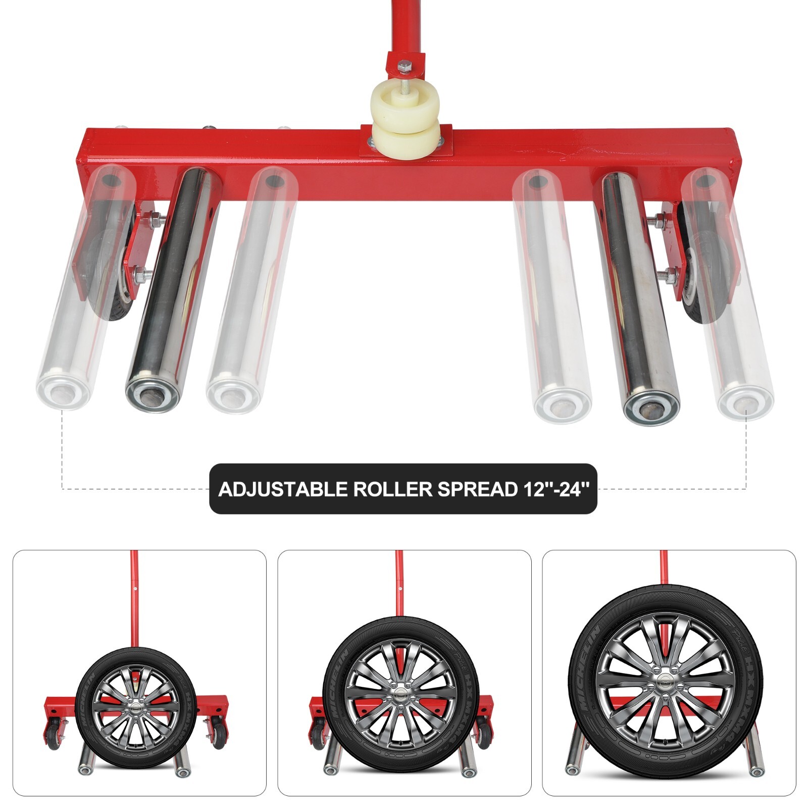 330 lbs Tires Lifter Adjustable Tire Wheel Dolly for 6.5 to 24.5 inches Tire