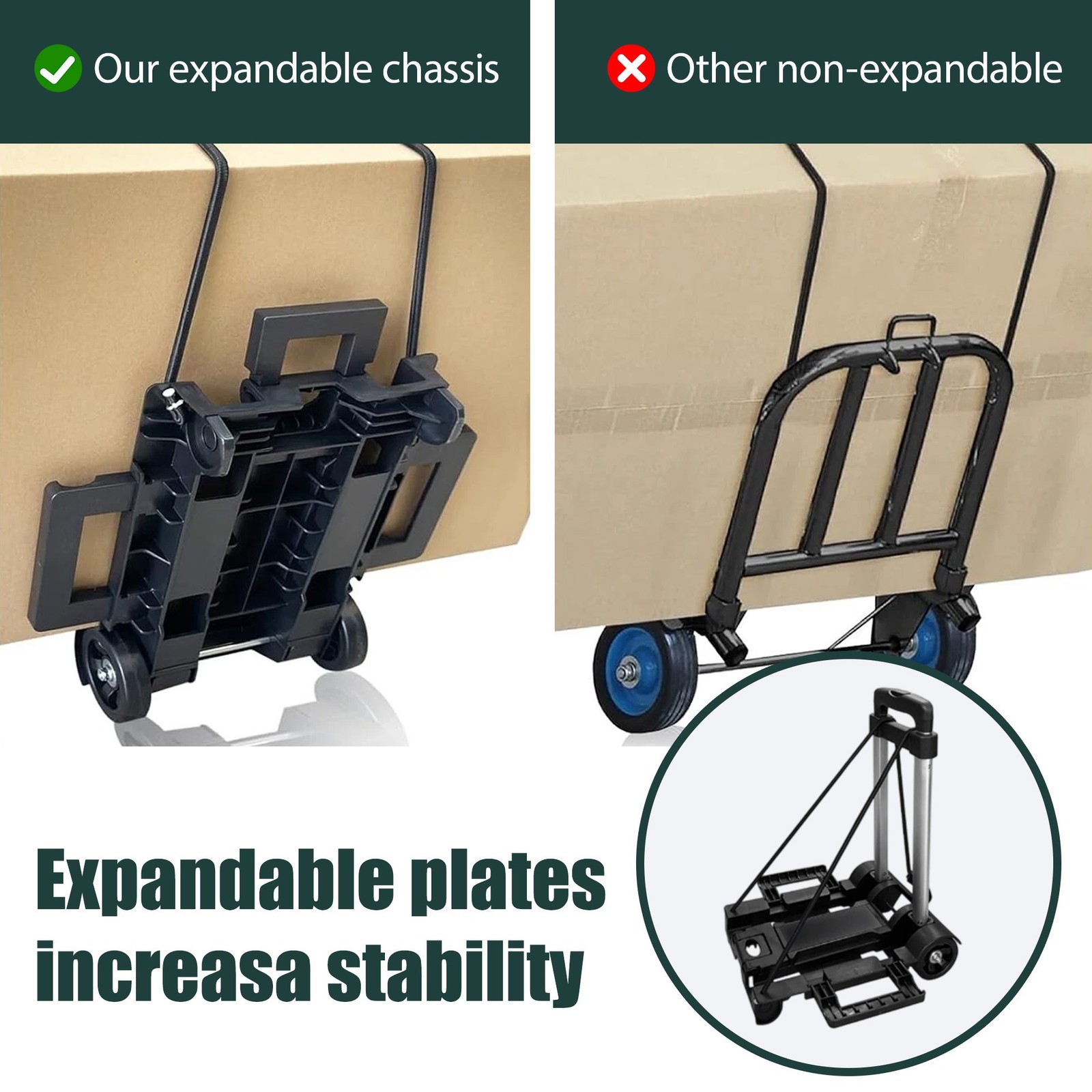 Heavy Duty Platform Cart Dolly Folding Moving Luggage Hand Truck Trolley 70lbs