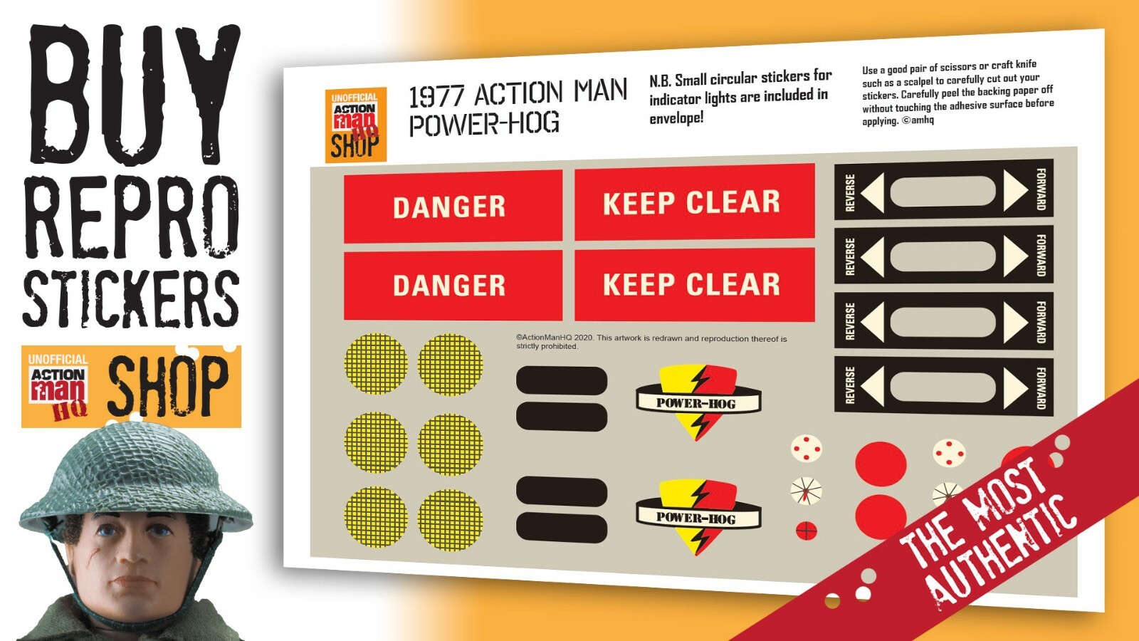 Action Man Power Hog Stickers
