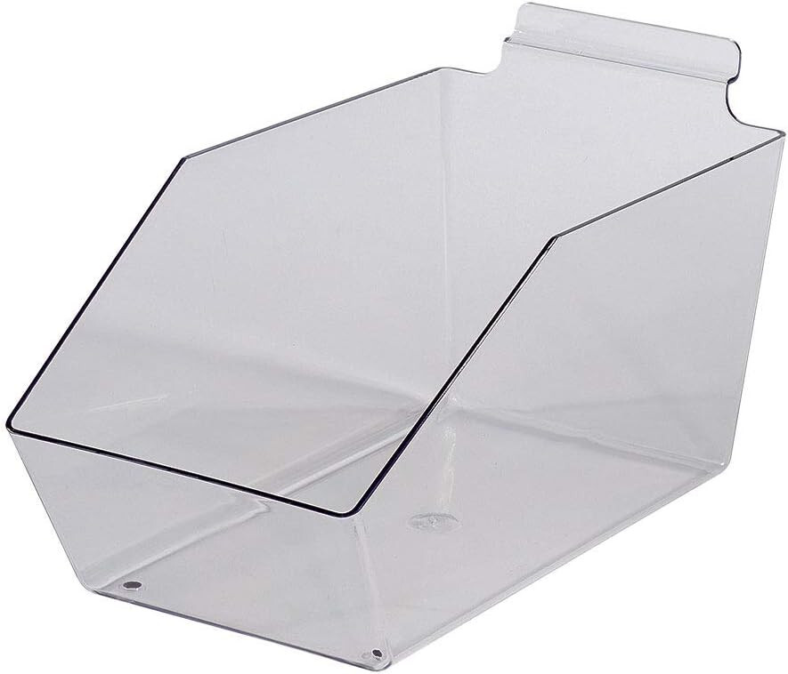 6 Dump Bins For Slatwall Clear Set of 6 Plastic Slat Wall Display 6” x 11 ½” x 5