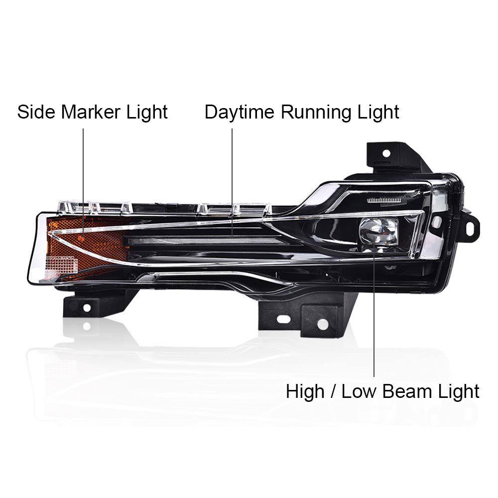 For 2017-2023 Tesla Model 3 Y Pair LED DRL Front Fog Light Lamp Left &Right