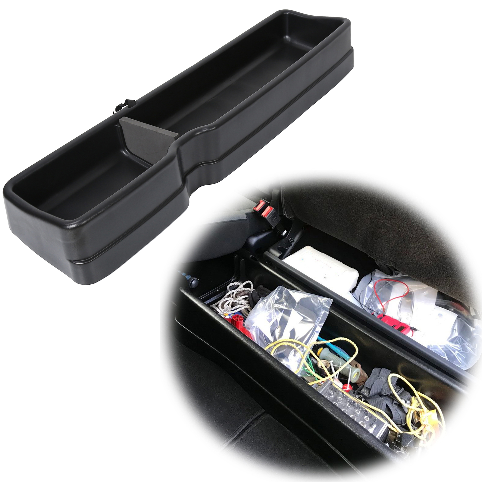 Under Seat Storage Box For 15-24 F150 17-20 F250 F350 18-24 F450 Super Crew Cab