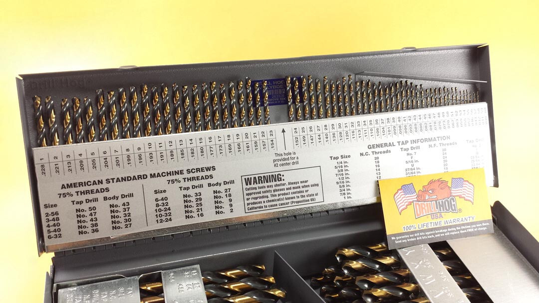 Drill Hog® 115 Pc Drill Bit Set Letter Number HI-Molybdenum M7 Lifetime Warranty