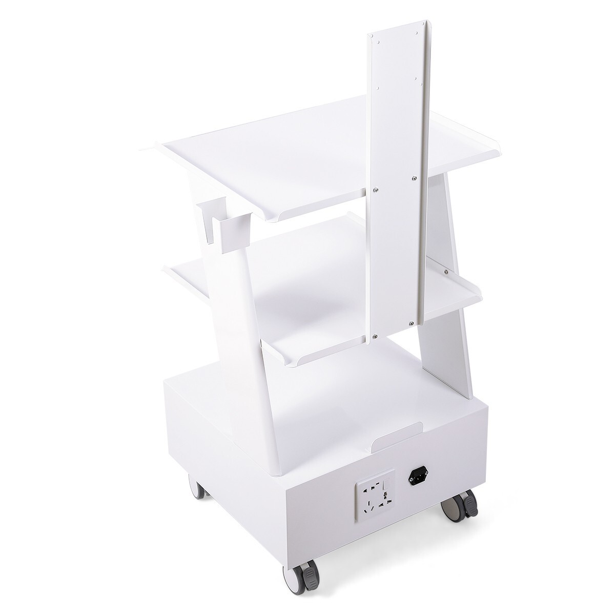 Dental Mobile Medical Cart Instrument Trolley Cabinet w/ Drawer and Power Socket