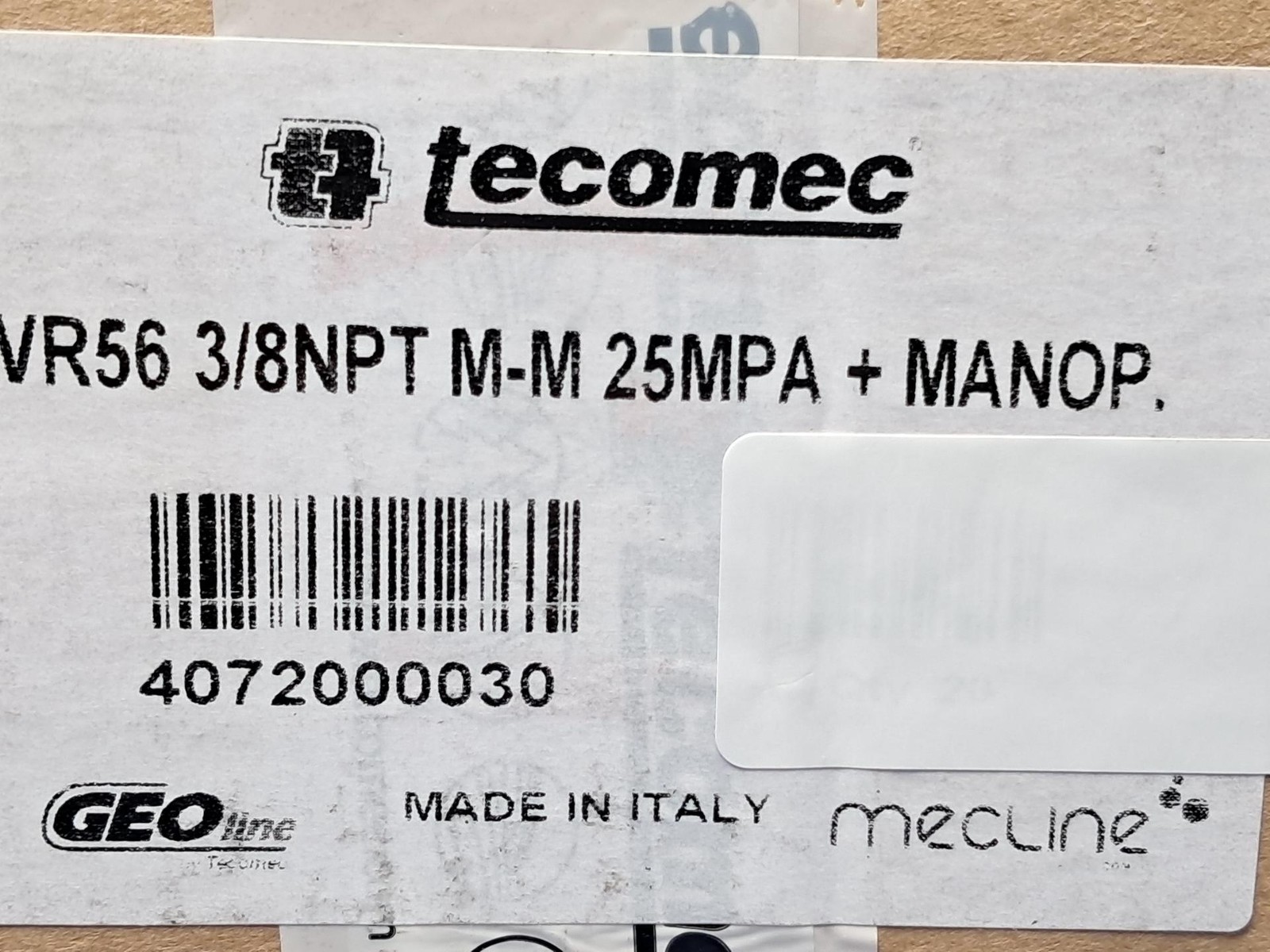 TECOMEC MECLINE VR56 Pressure Washer Unloader Valve 3625/3400 PSI 8-GPM 3/8"