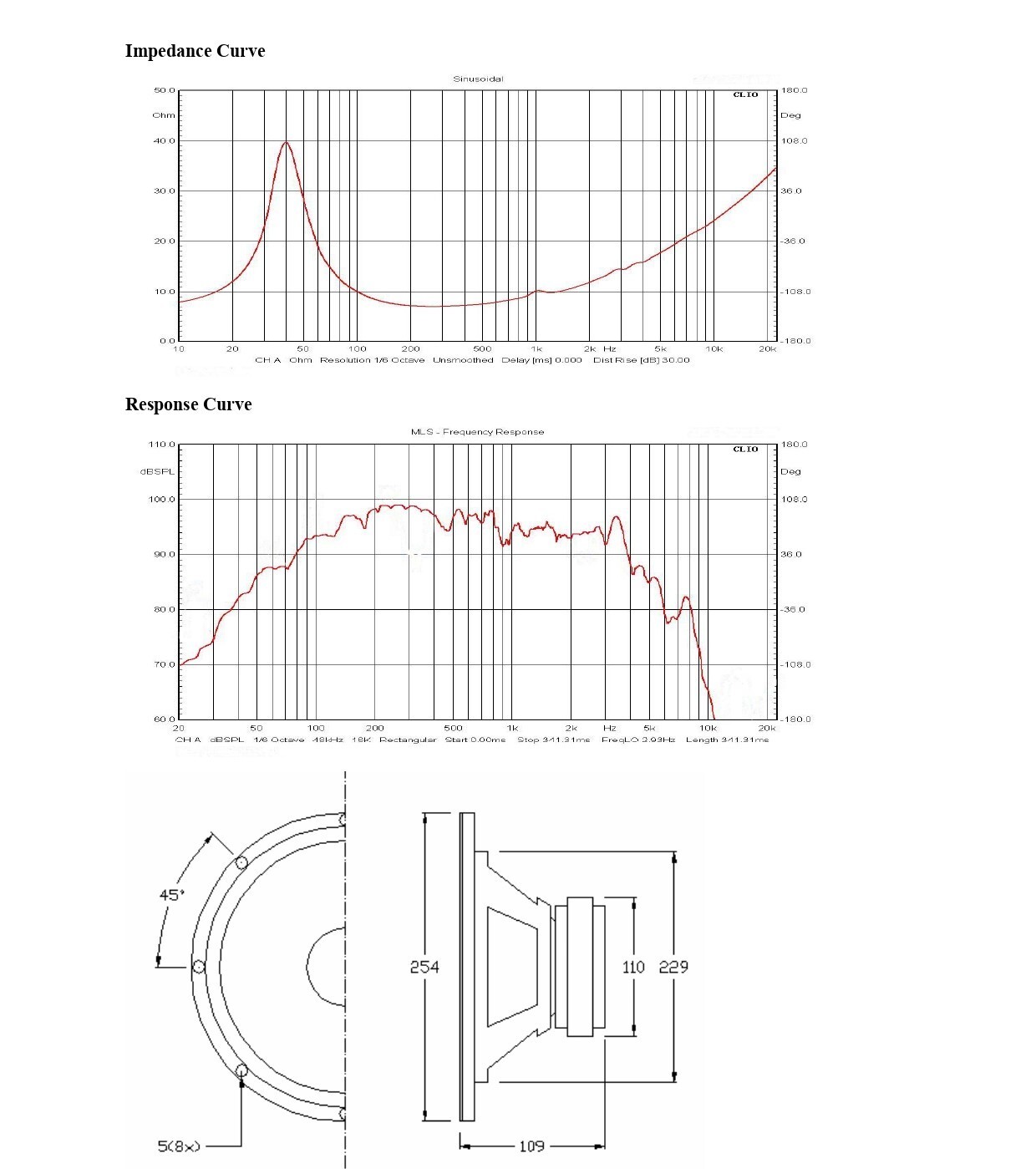 NEW 10" SubWoofer Home Audio Speaker 8ohm Replacement Woofer ten inch sub 10inch