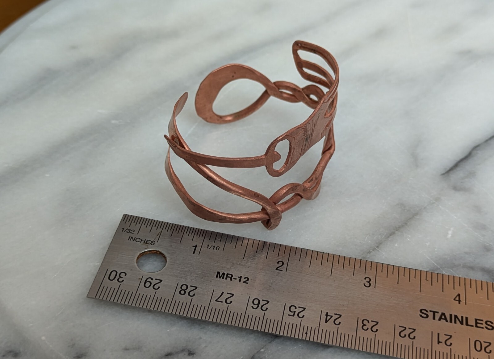 artisan, hand-crafted Copper bracelet unique screwdriver design, one of a kind