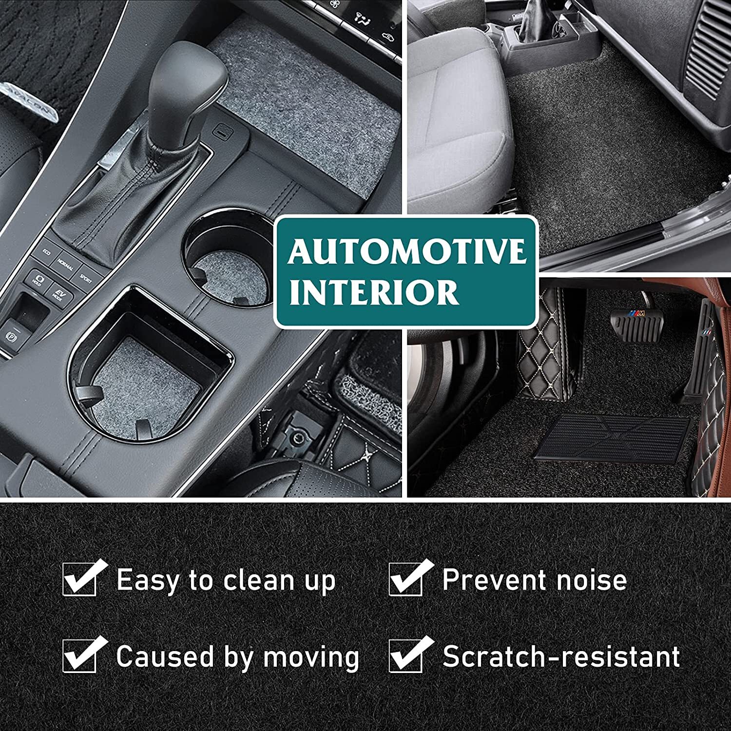 71"×40" Car Woofer Speaker Box Black Carpet Audio Wrap Trunk Liner Upholstery