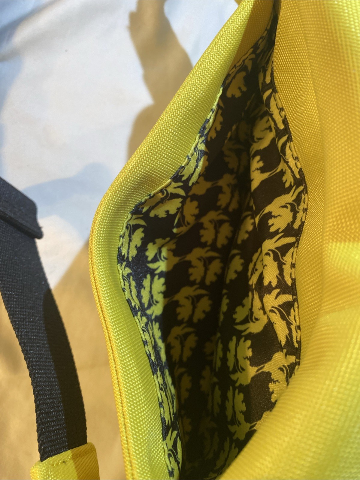 AWAY By Paloma Waist Pack Black Belt Bag Travel Accessory Neon Yellow W/floral