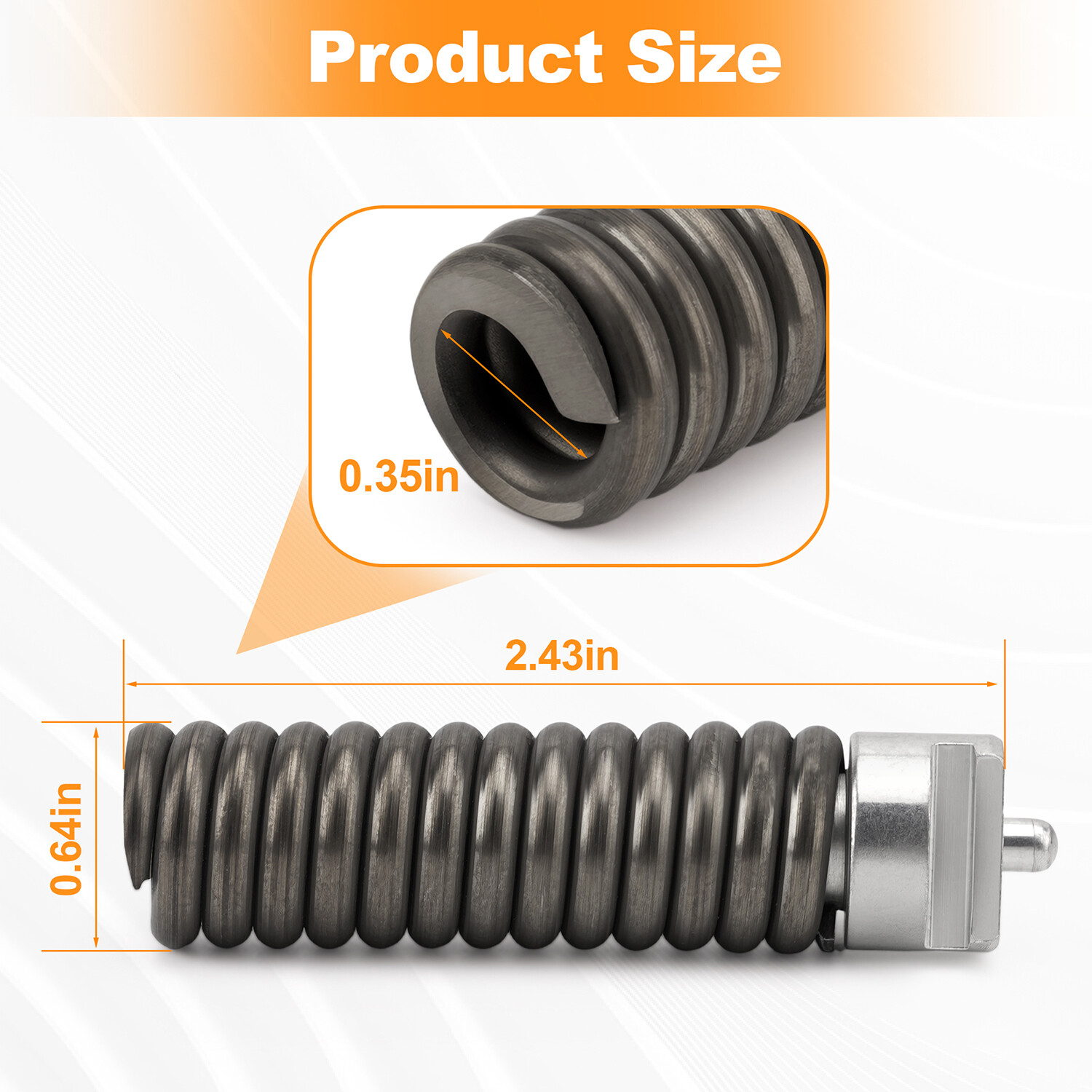 Integral Wound Solid Core Cable Ridgid 91037 3/8" Drain Cleaning Repair End