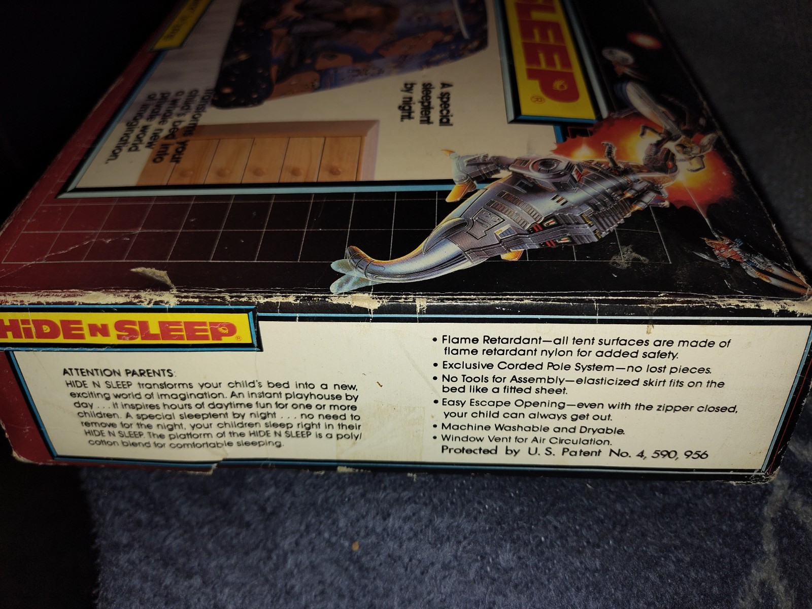 Transformers Hasbro Hide N Sleep Twin Bed Tent Cover In Box Vintage 1985 AS-IS