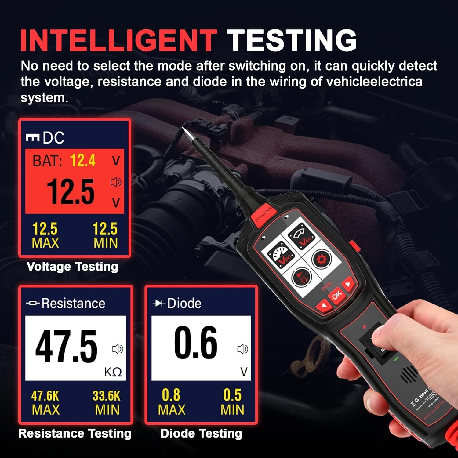 Topdiag P150 Automative Car Circuit Tester Power Probe Voltage Fuel Inject Test