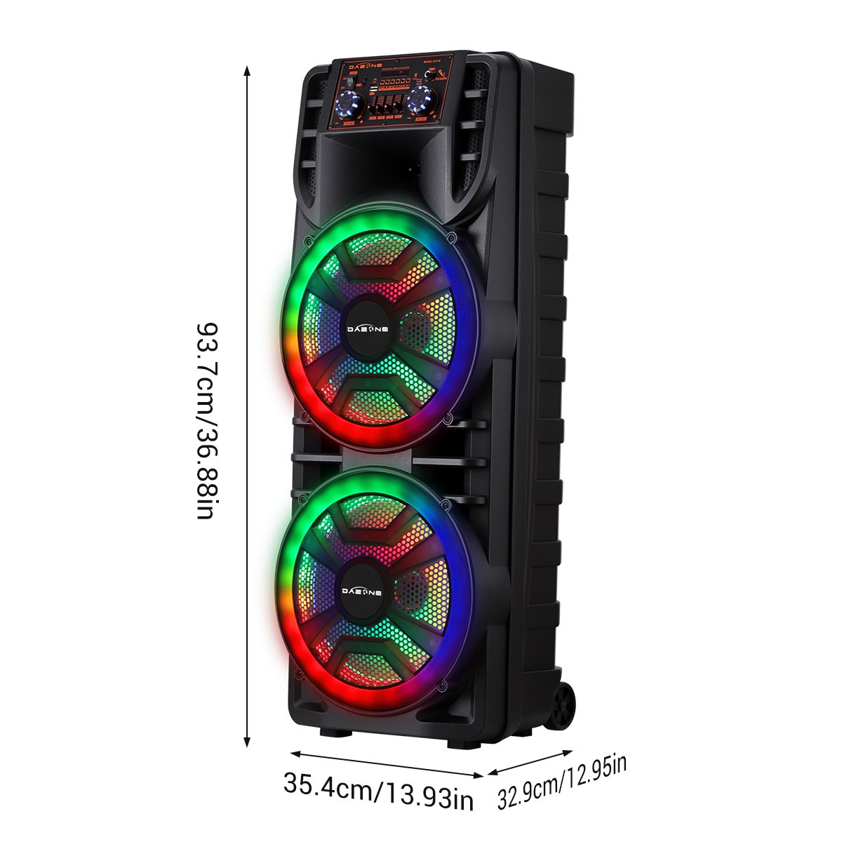 12'' Dual Portable Bluetooth Speaker Subwoofer FM Heavy Bass Sound Karaoke W/Mic