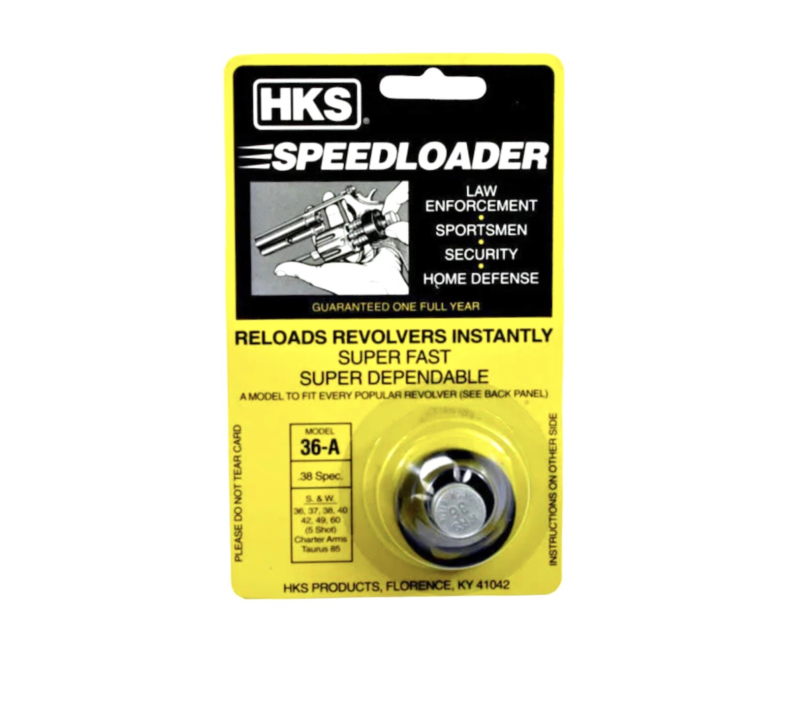 HKS Speedloader 36-A for 5 shot 38/357 Mag S&W J-Frame & Taurus 85 Factory NEW
