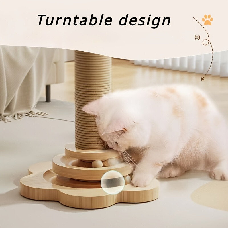 Durable Wooden Cat Tree Scratching Posts, Teaser Wands, And Scratching Boards