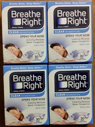 (120) Breathe Right Large Clear (4 x 30 COUNT Boxes) World Wide Shipping NEW BOX