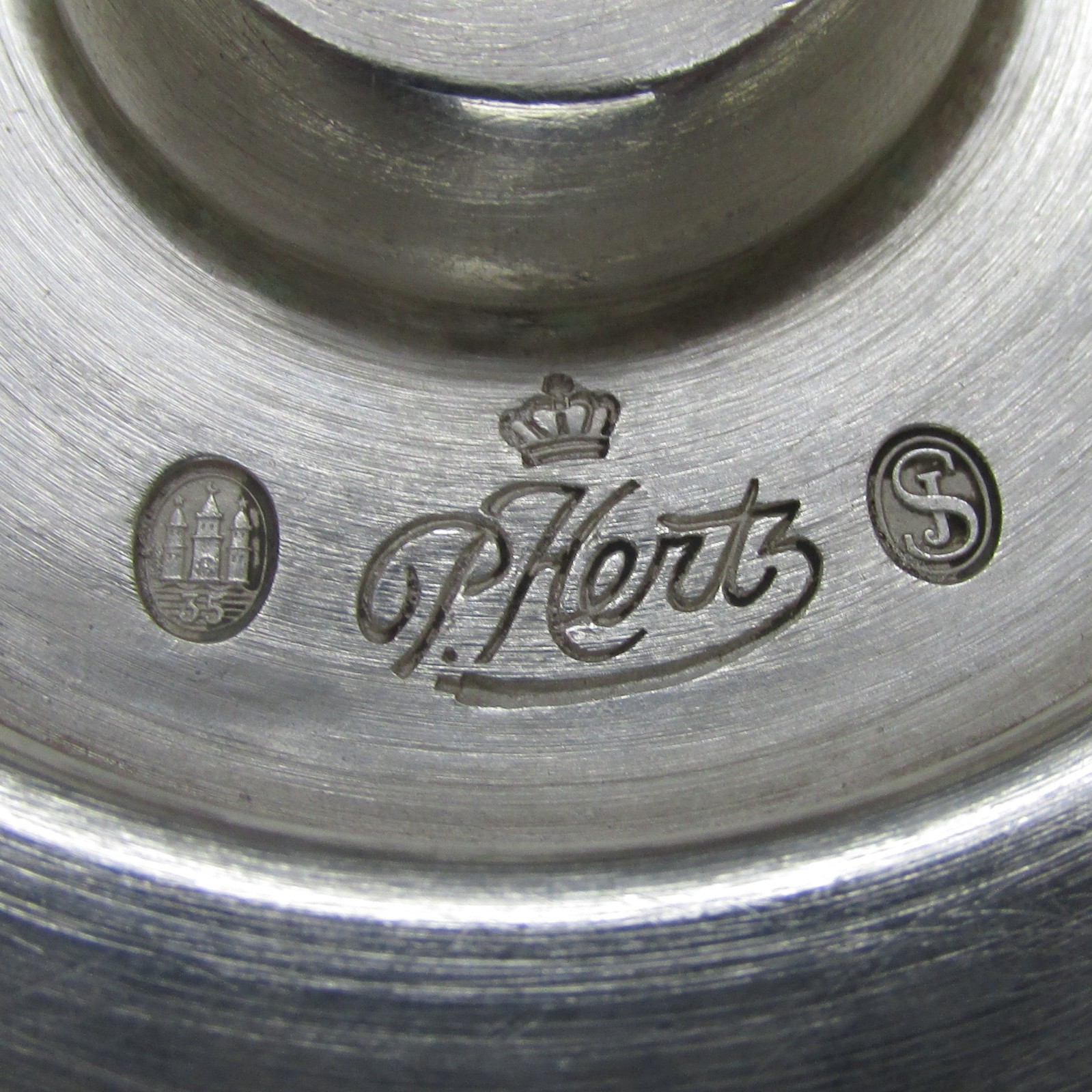 ART DECO SUPERB PAIR SOLID SILVER INTERIOR DESIGN CANDLESTICKS 312g DENMARK 1935