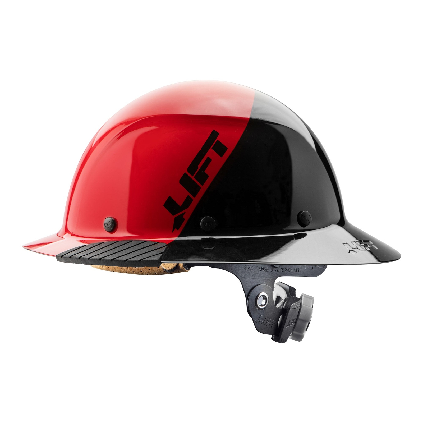 Lift Safety HDF50-20RD Dax Fiber Resin Full Brim Hard Hat Red-Black New Blamishe