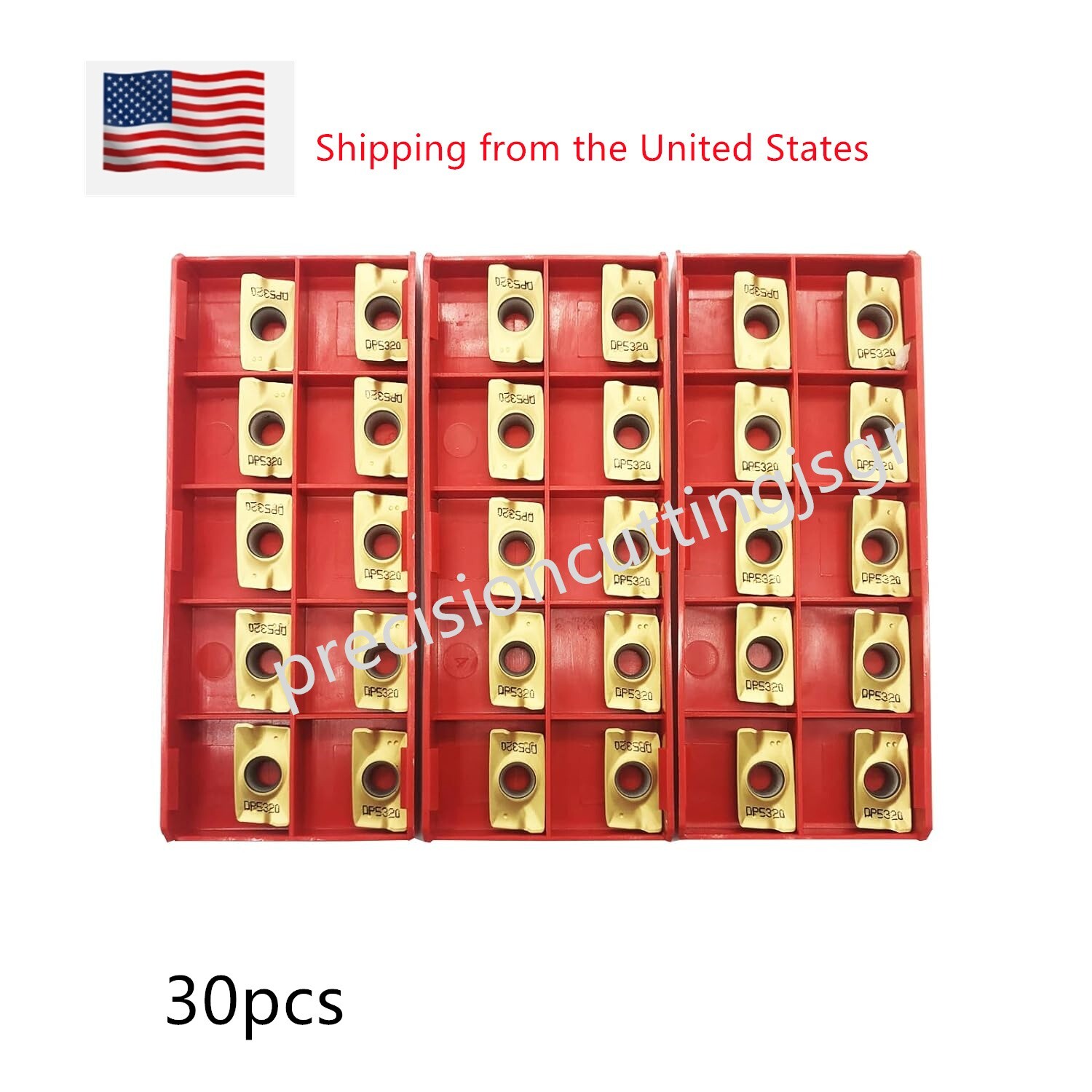 30PCS APMT1604PDER-DP Carbide Milling Inserts For 90deg End Mill Holder 400R