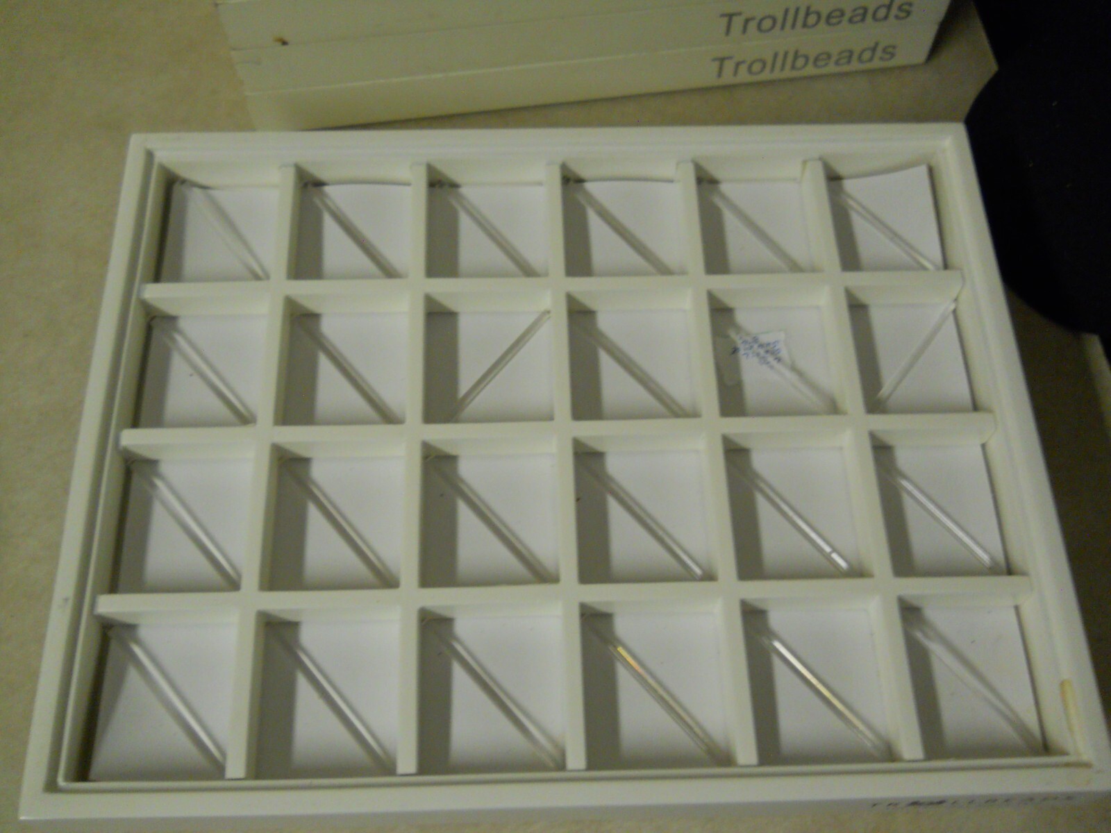 Trollbeads 24 Compartment Bead Display Tray Divided Stackable w/ Sticks Lot B