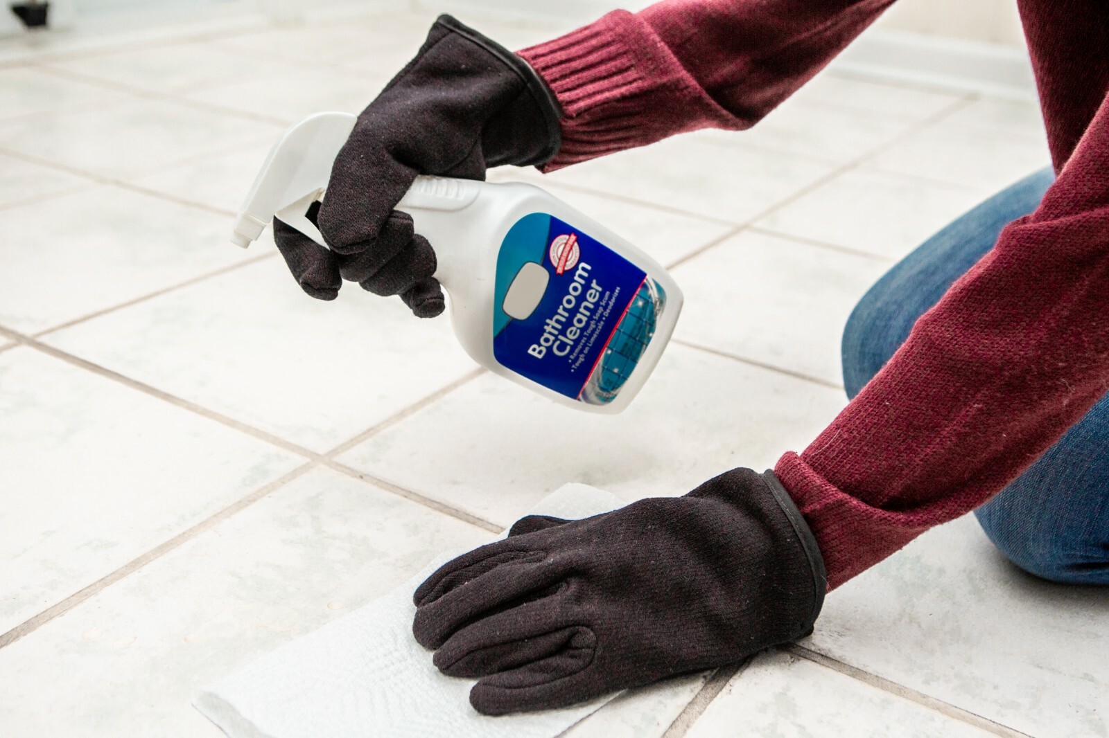 G & F 4414 Brown Jersey Winter Work Gloves With Red Fleece Lining