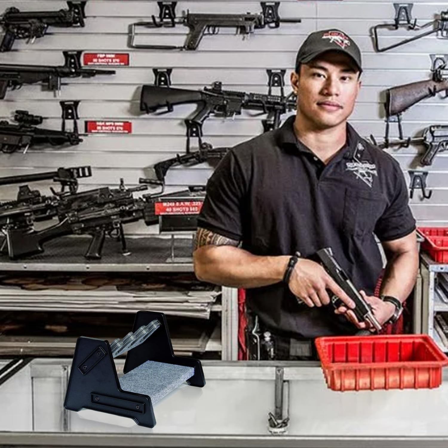 Mind and Action Pistol Rack, Handgun Holder for Safe, Cabinet Organizer, Gun ...