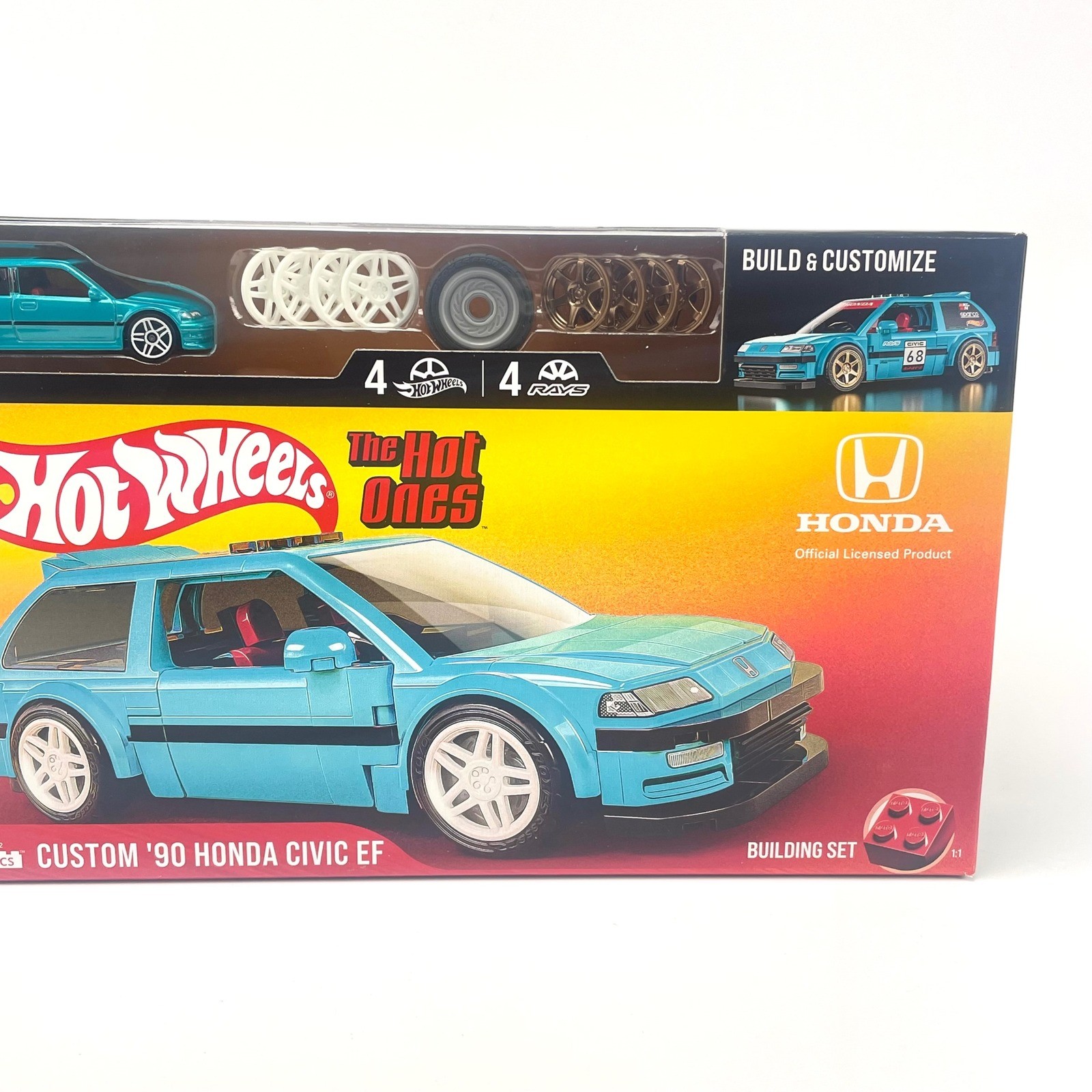 Hot Wheels Mattel Brick Shop Custom '90 Honda Civic EF Building Set 248 PCS