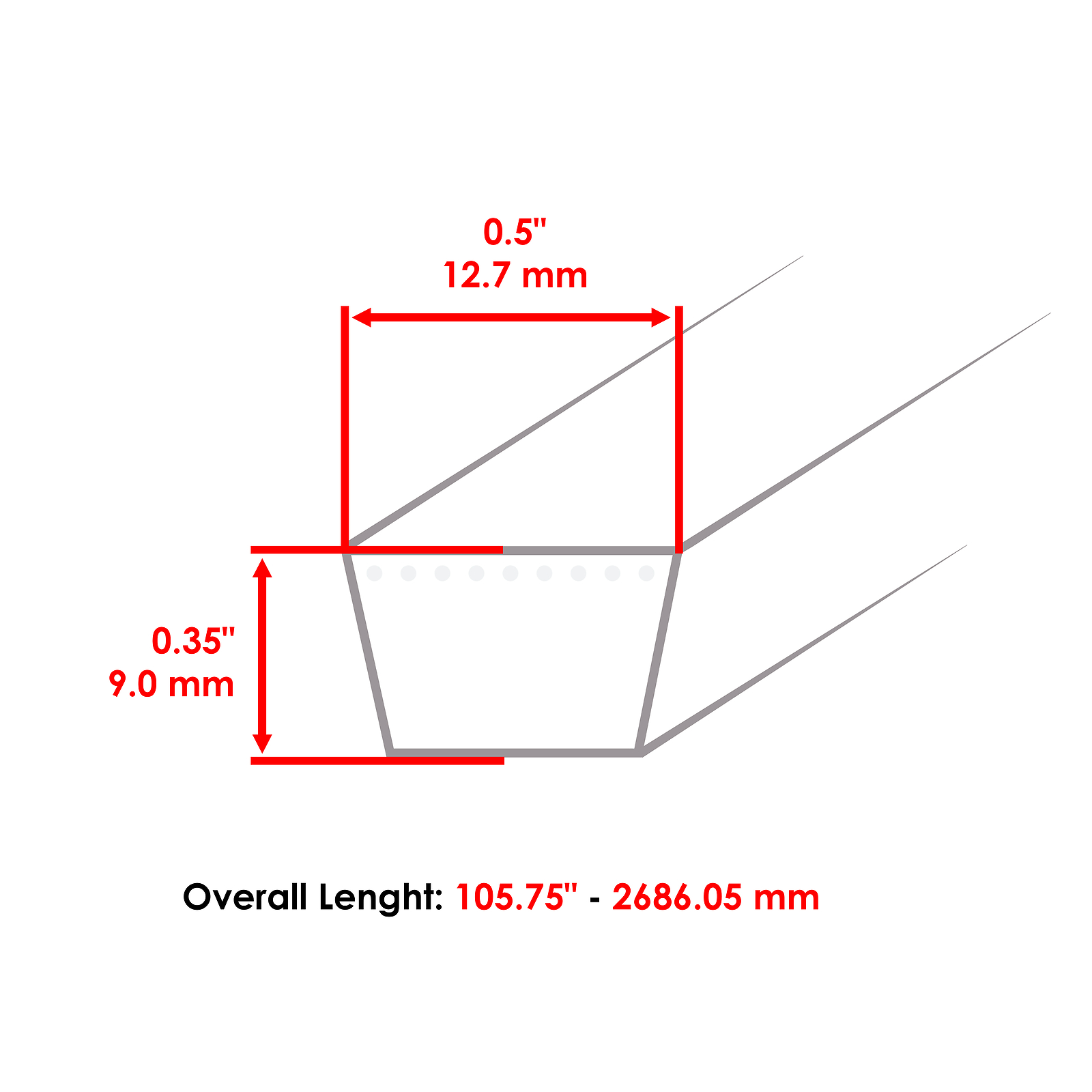Mower Deck Belt for Craftsman Husqvarna Poulan Dixon Ayp 405143 265106 Deck 46"