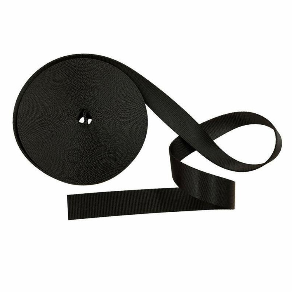 22 Yards 1inch Wide Black Nylon Heavy Webbing Strap Heavy Duty Sturdy