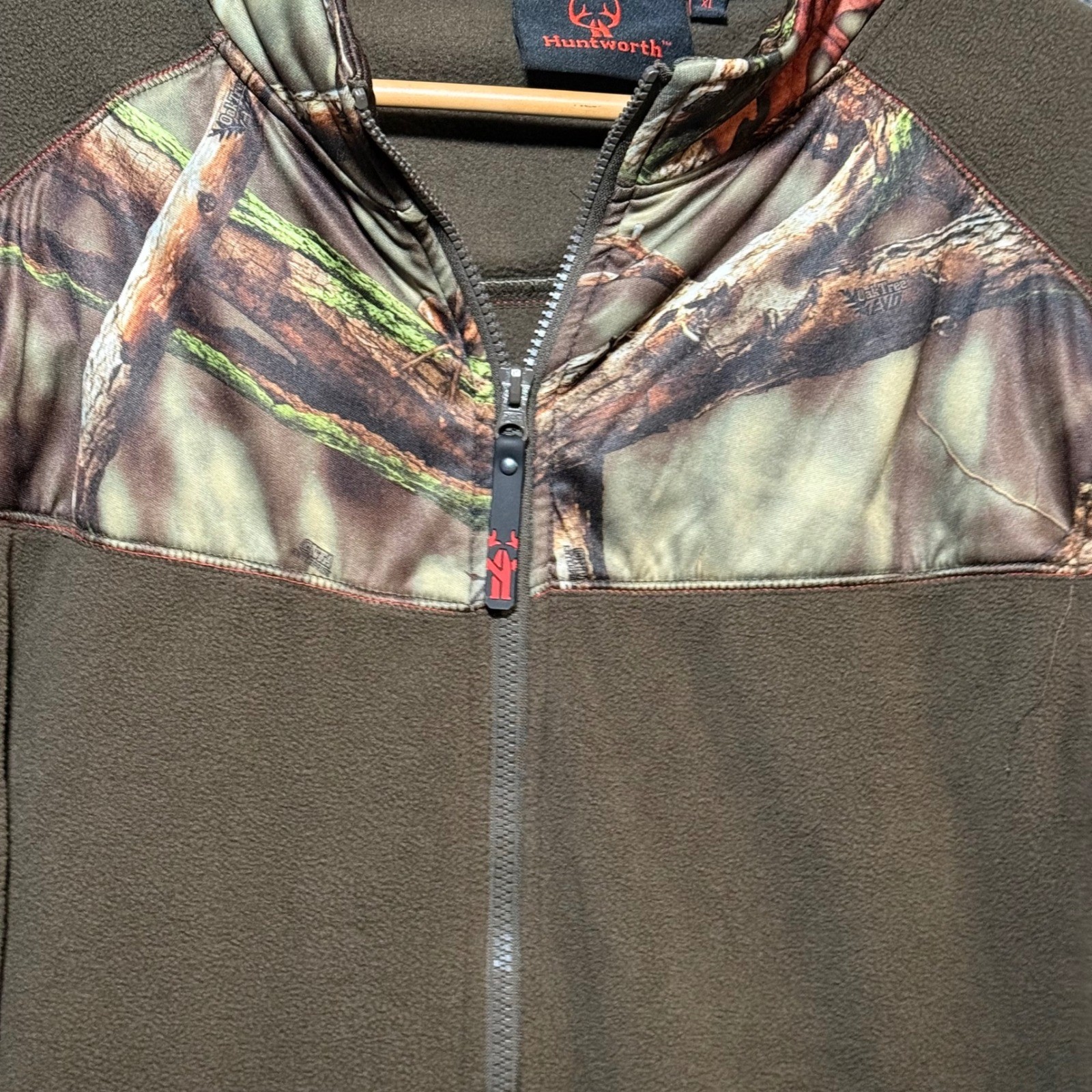 Huntworth Jacket Mens Extra Large Camo Fleece Outdoor Hunting Full Zip