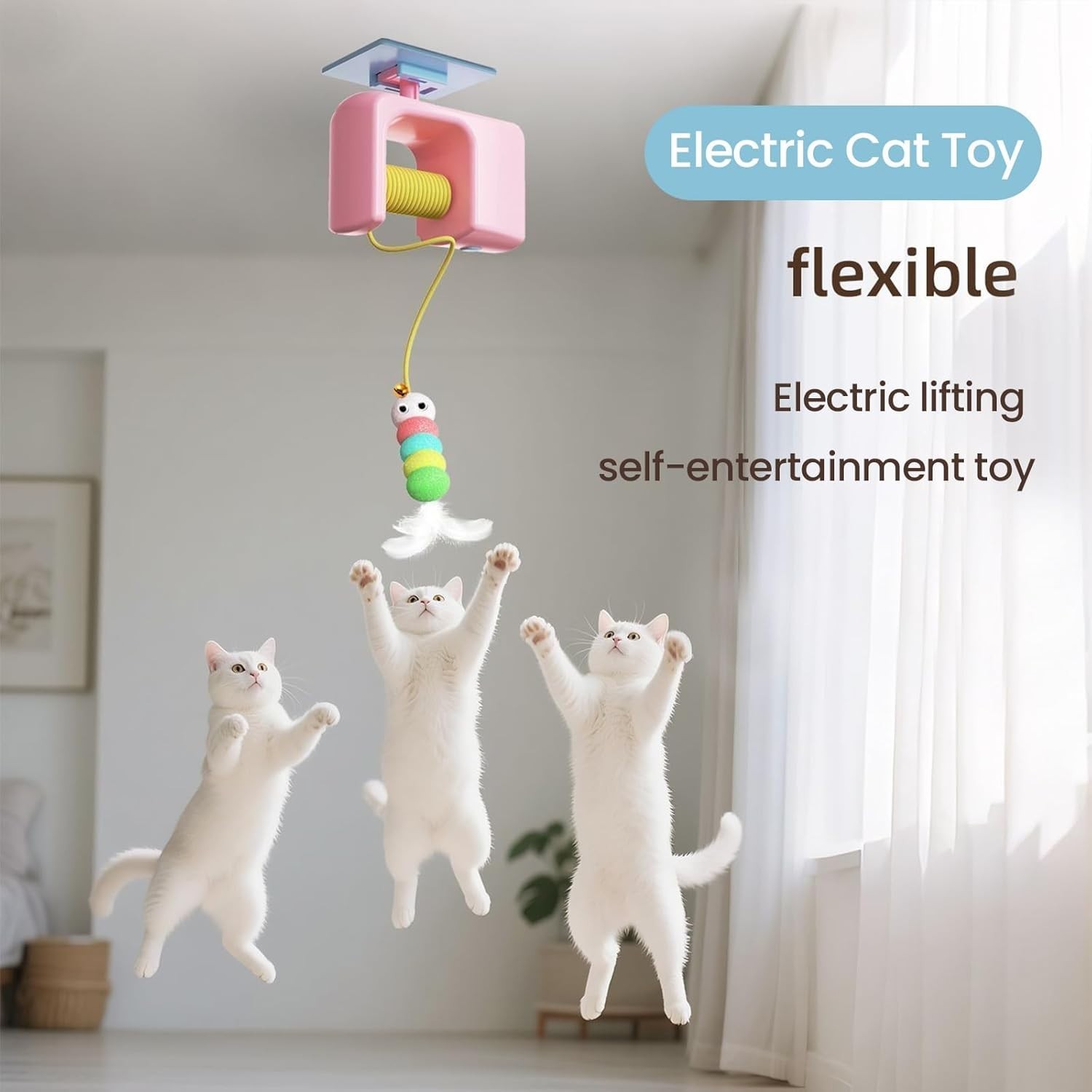 Cat Toys Electric Smart Hanging Door Jumping Yo-yo (COLOR BLUE)
