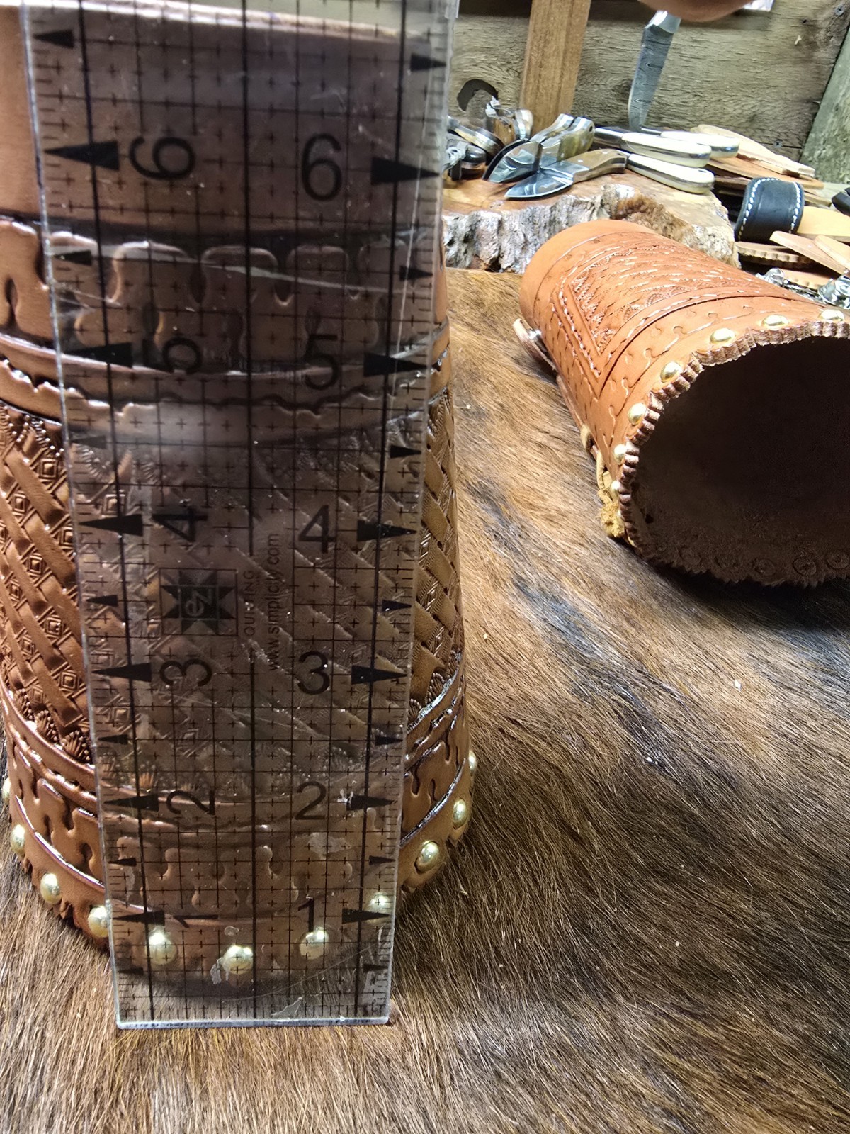 Leather Cowboy Old West Ranching Wrist Cuffs Hand Made In The USA.