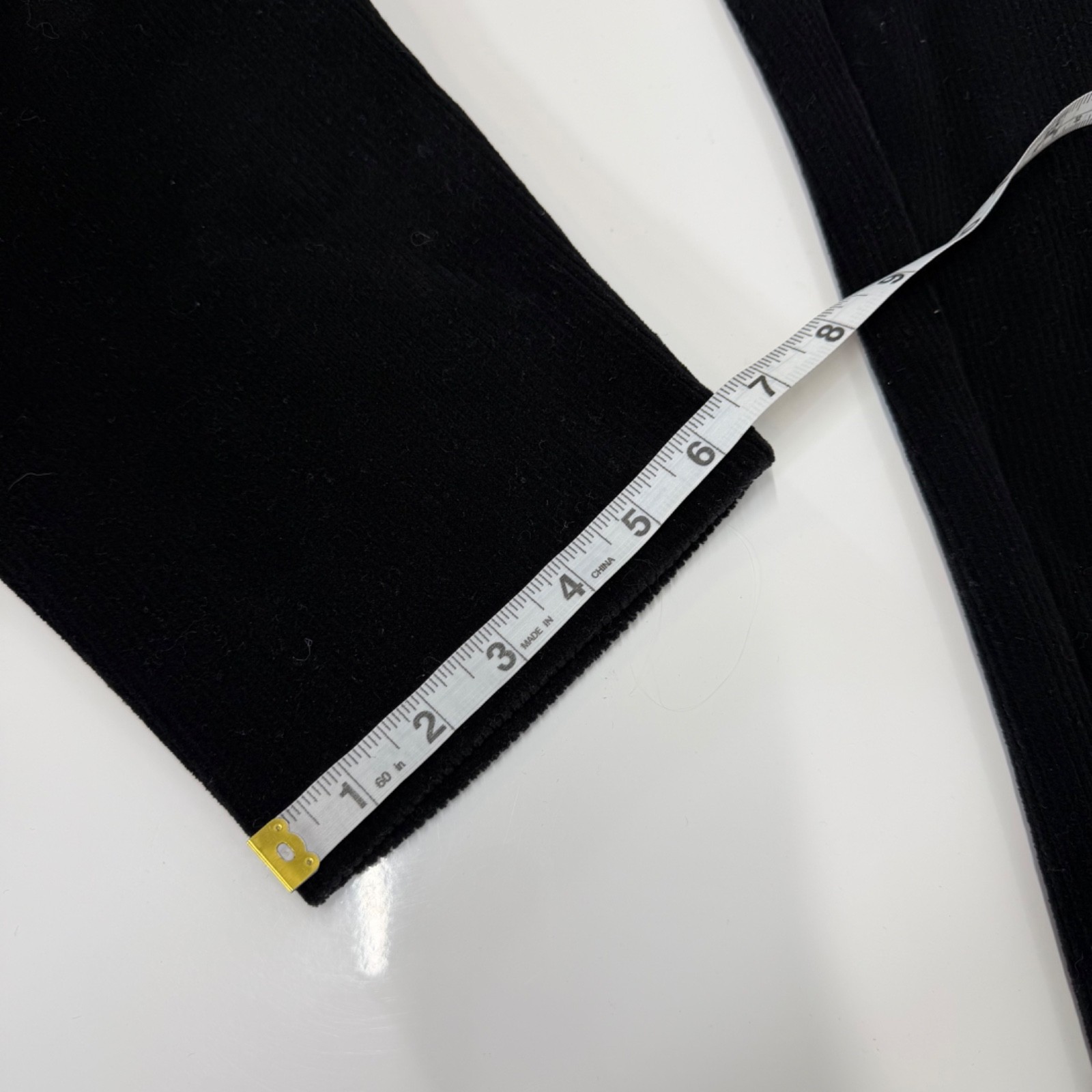 Quacker Factory Classic Soft Corduroy Pull On Stretch Black Pocket Pants L