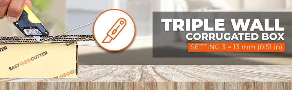 Easy Cut Safety Box Cutter Knife Easycut tool for work cutting Yellow 2000N