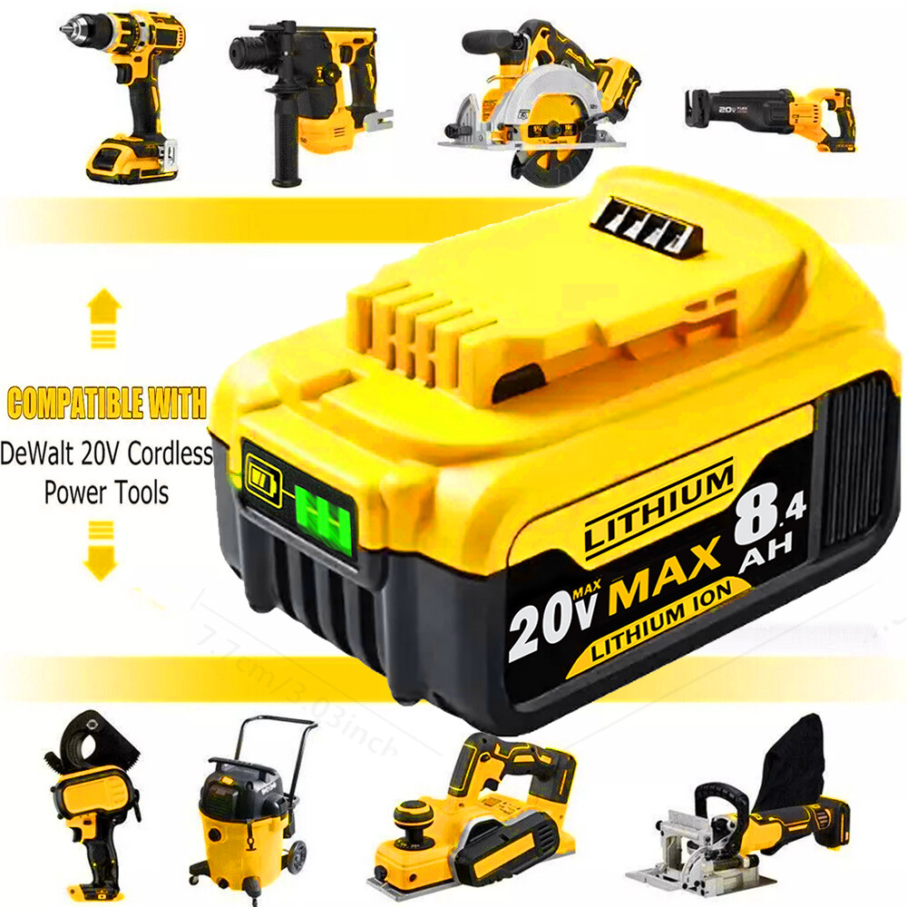2Pack 8.0AH Lithium Ion Battery For DeWalt DCB206-2 20V 20 Volt Max XR DCB205-2