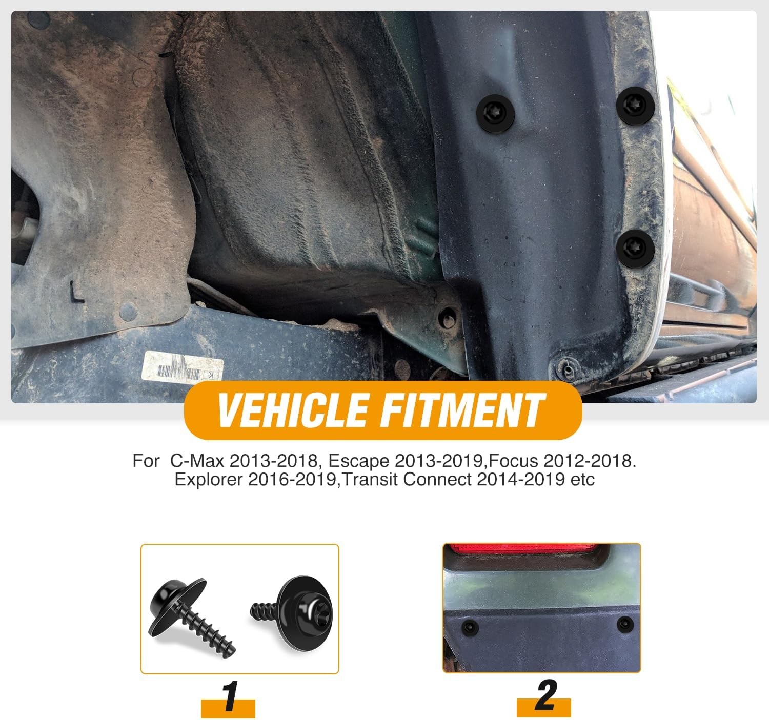 GOOACC 10 Sets Engine Splash Shield Guard Undertray Cover Screws Bolt Nut Clip