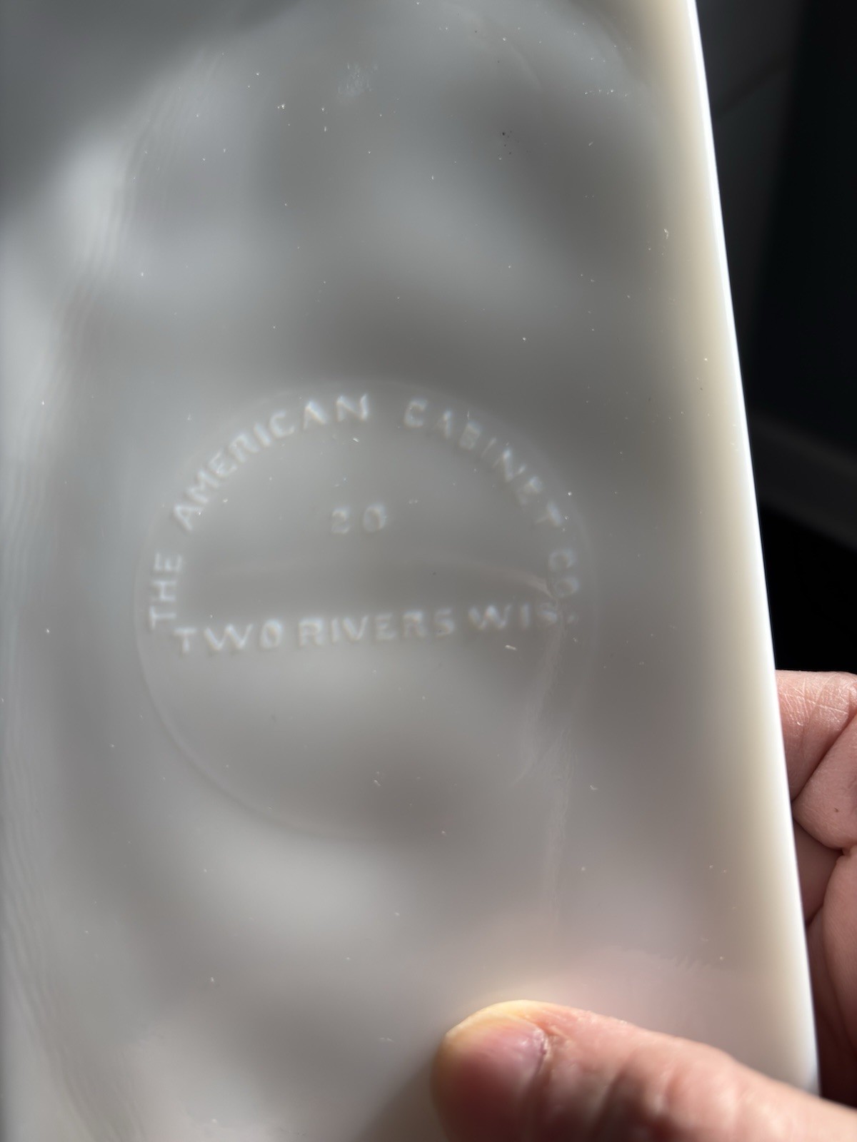 Antique Milk Glass Inserts American Cabinet Co. Dental Cabinet