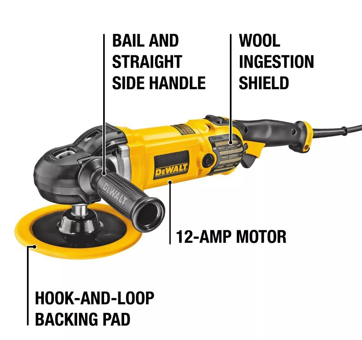 DEWALT Buffer Polisher, 7”-9”, 12 amp, Variable Speed Dial 0-3,500 RPM’s,DWP849X