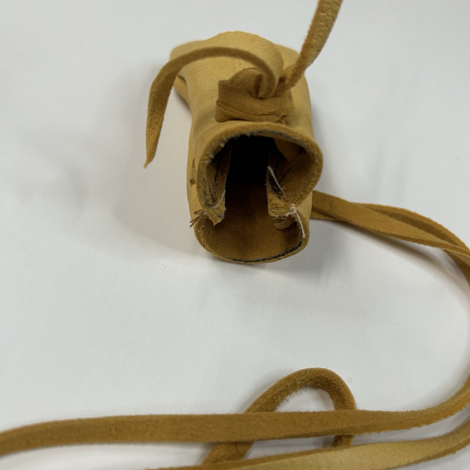 NEW Handmade Native American Medicine Bag Small Leather Tan Small Drawstring