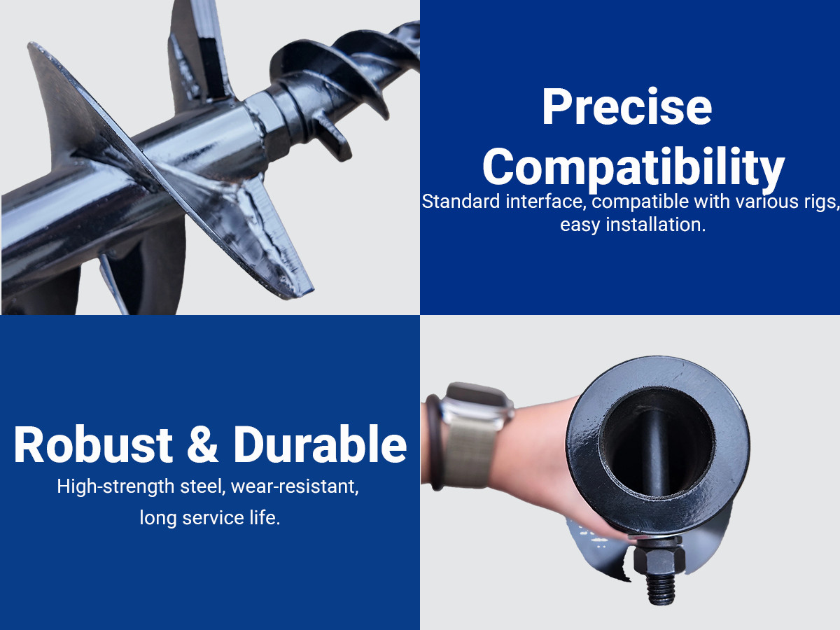 200mm Auger Drill with Hoses for 1-1.8 Ton Mini Excavator