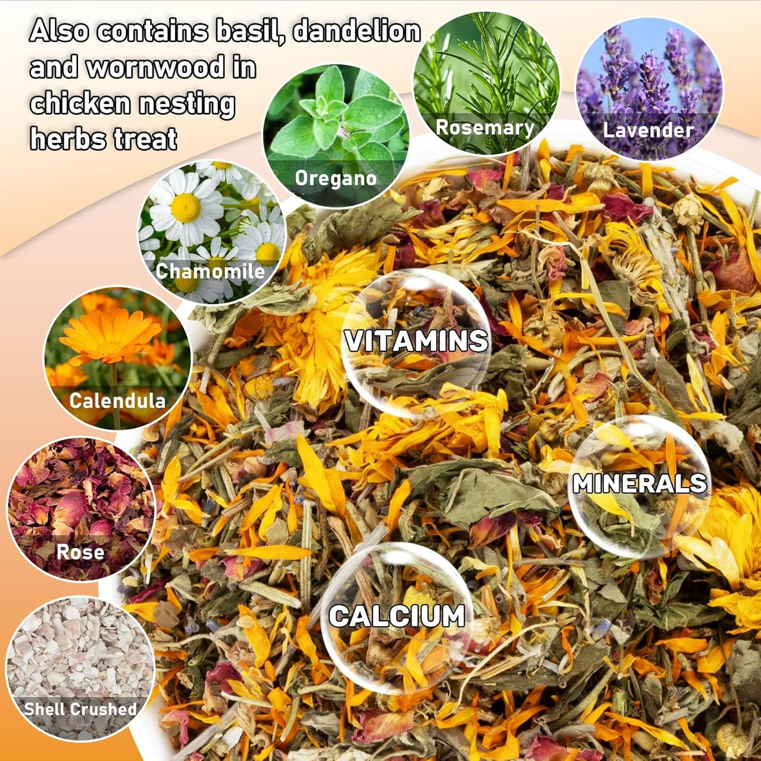 30Oz Chicken Nesting Herbs - Dried Herb for Layer Feed,Coop and Run Insulation,R