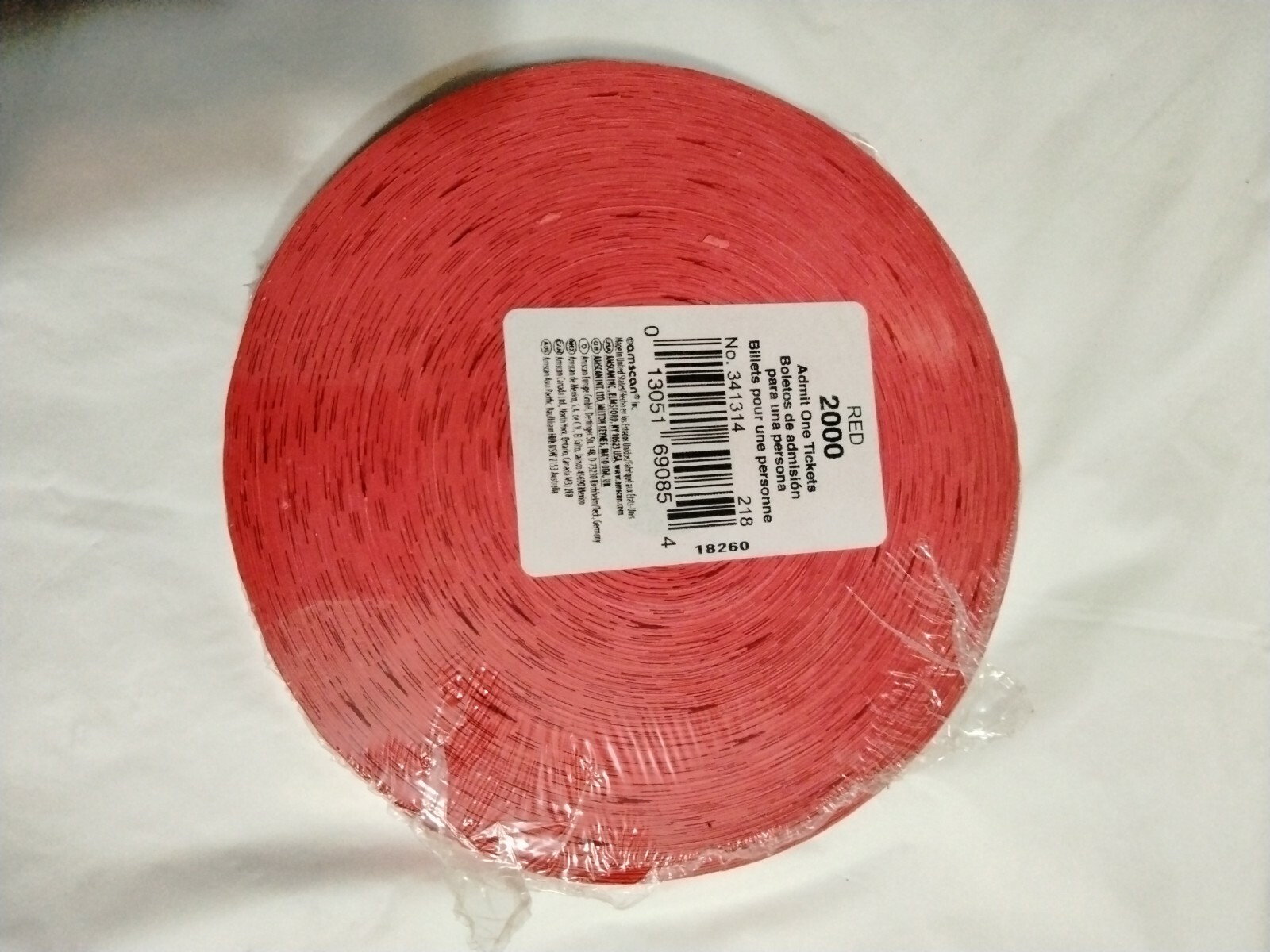 2000 Single Admit One Event Party Roll Raffle Tickets