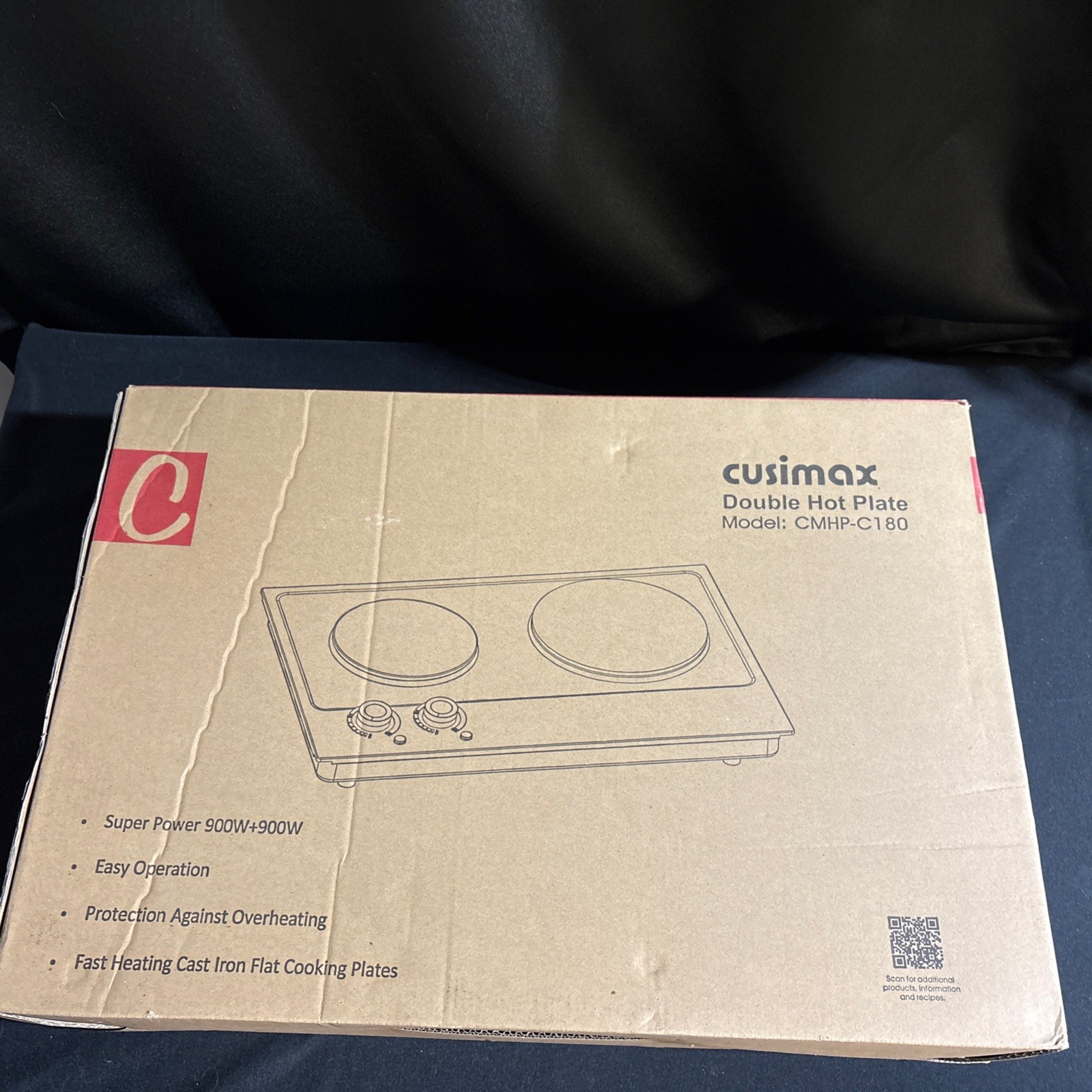 Cusimax 1800W Ceramic Electric Hot Plate Dual Control CMHP-C180